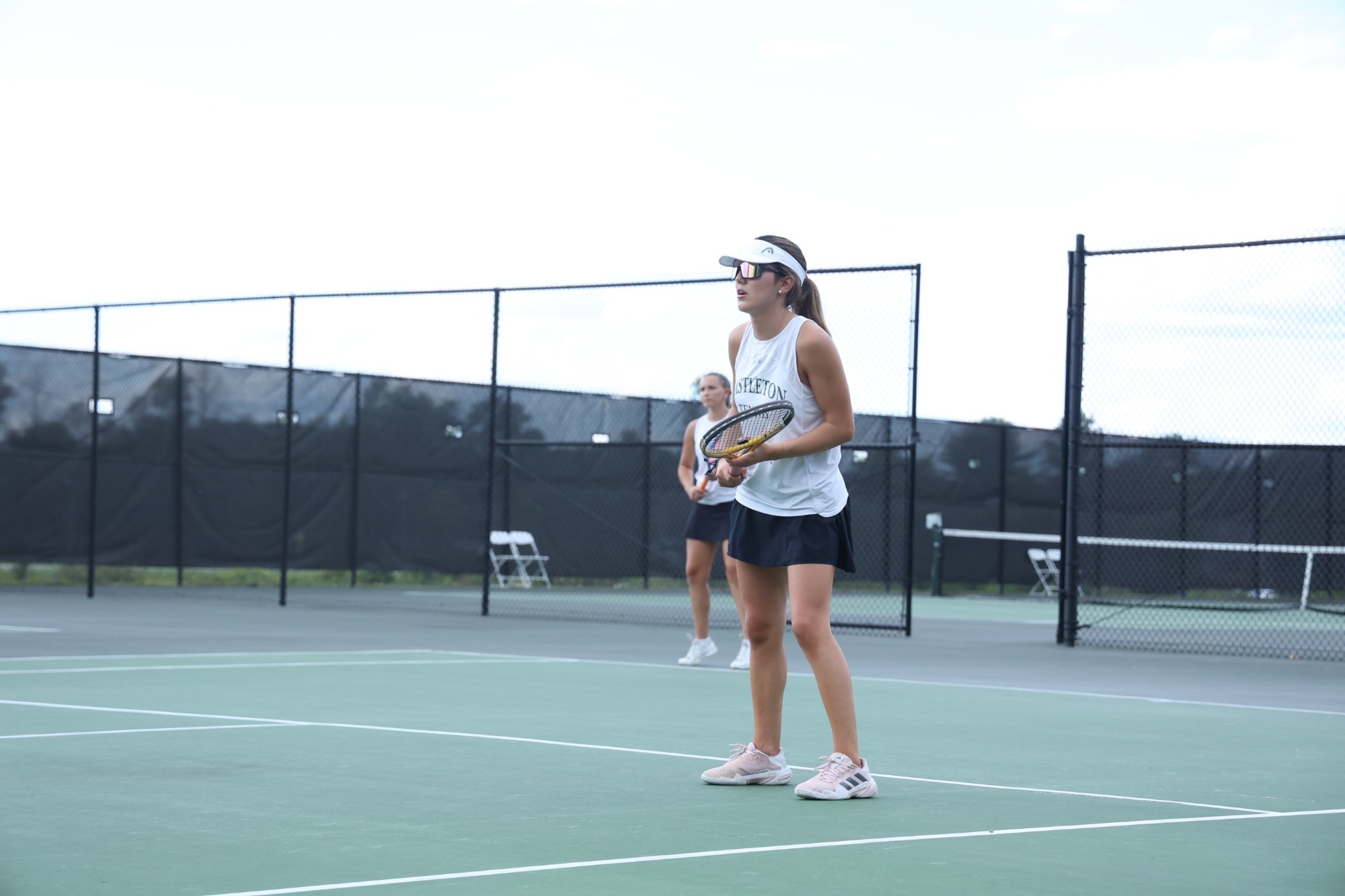 Andrea Rodriguez waiting for serve
