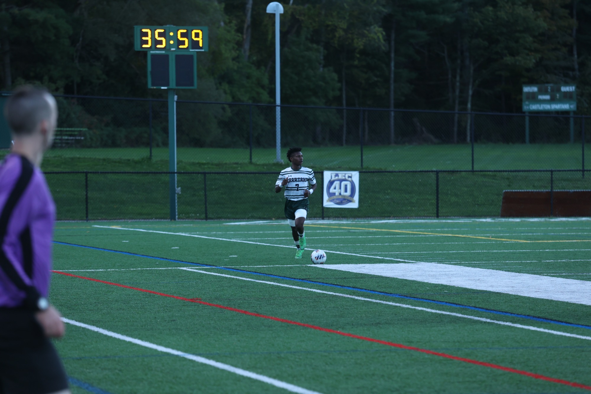 Jacques Alfani with the ball against Skidmore