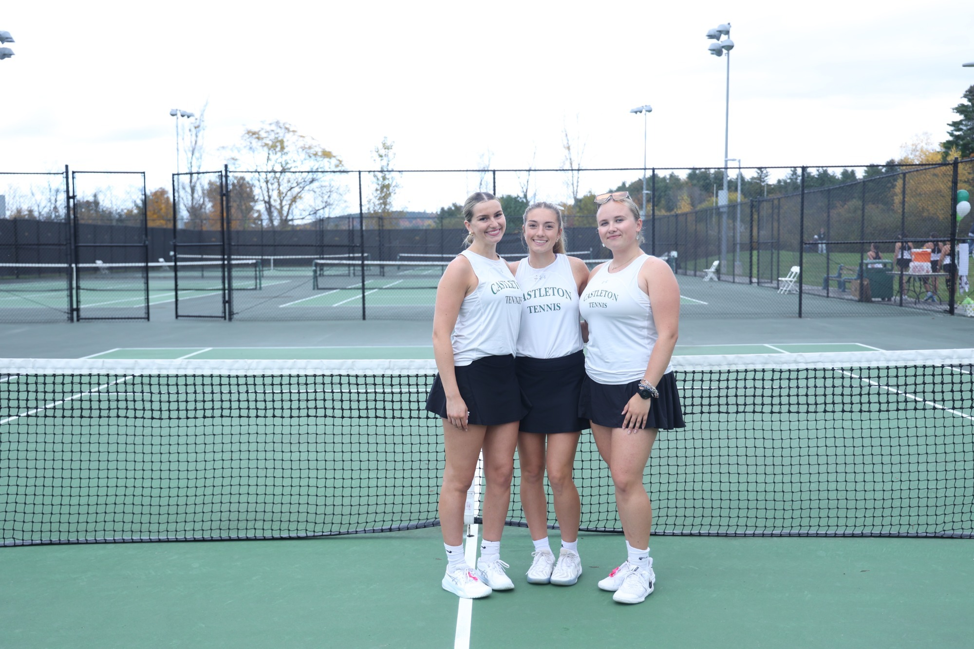 Tennis Senior Day Photo with Emma Johnson, Maggie McKearin, and Olivia Rutkowski