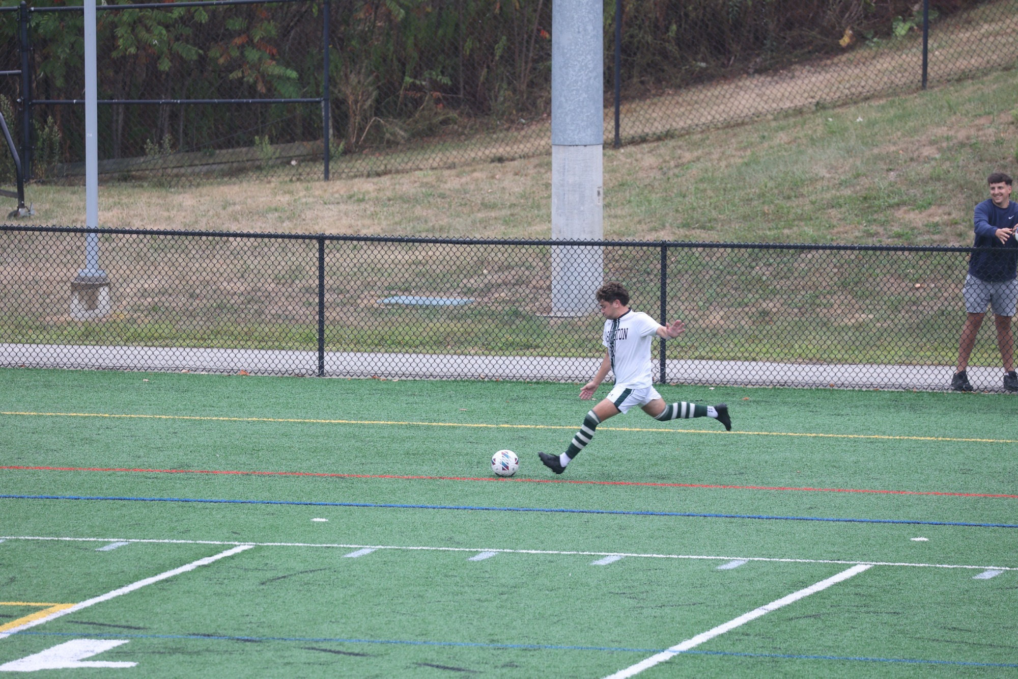 Nate Lurie shooting the ball on net