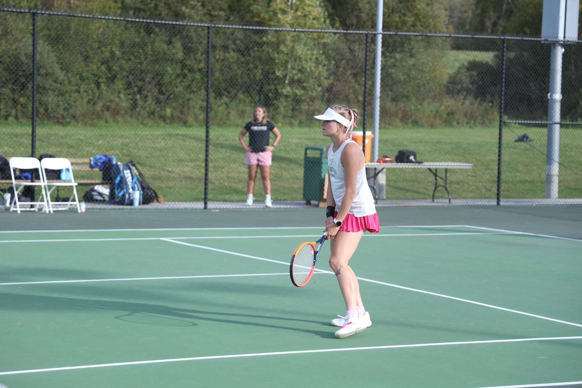 Eva Young waiting for serve
