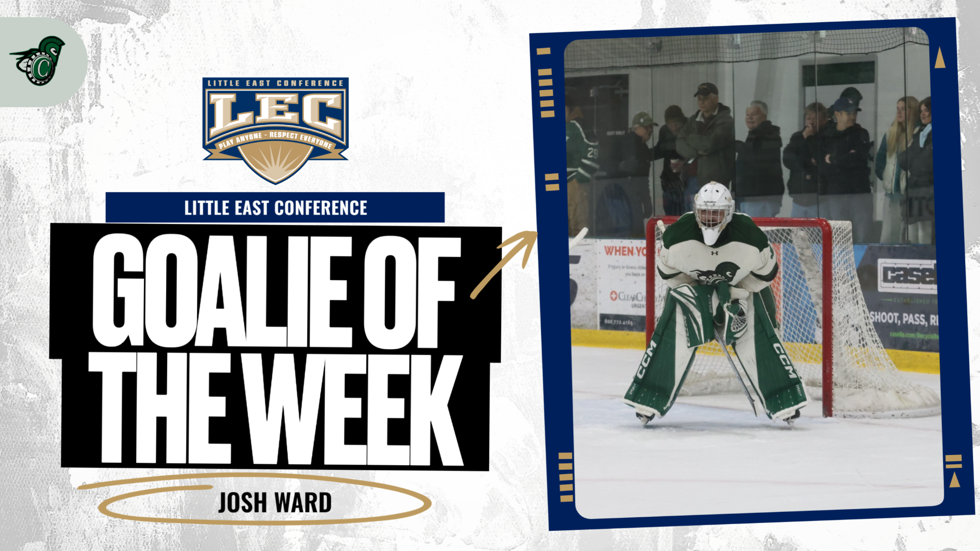Josh Ward named Little East Goalie of the Week