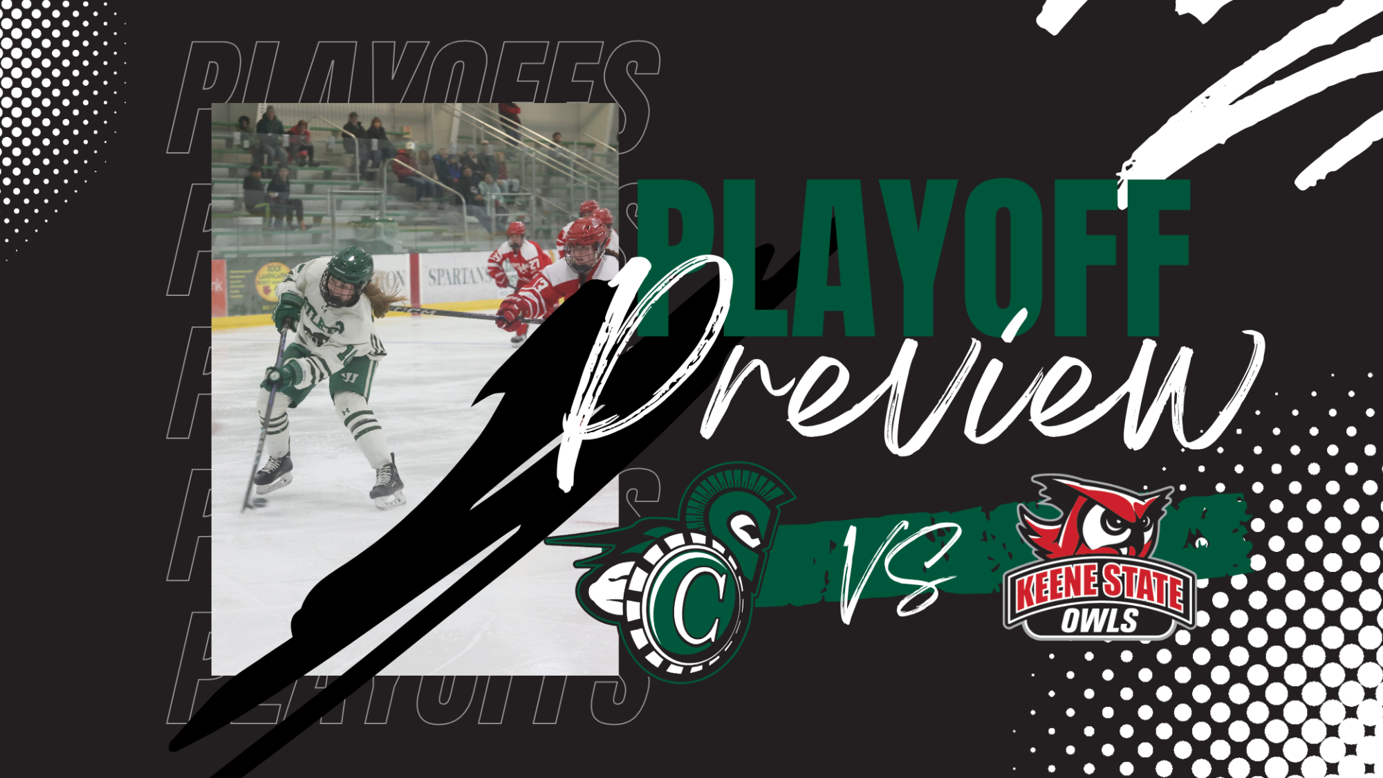Women's Hockey vs Keene State, Playoff Graphic