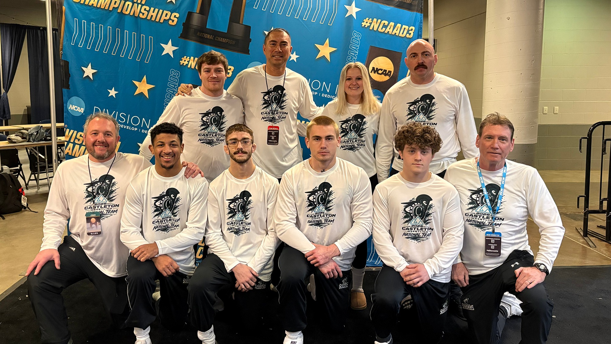 Wrestling Team at Nationals taking a group photo