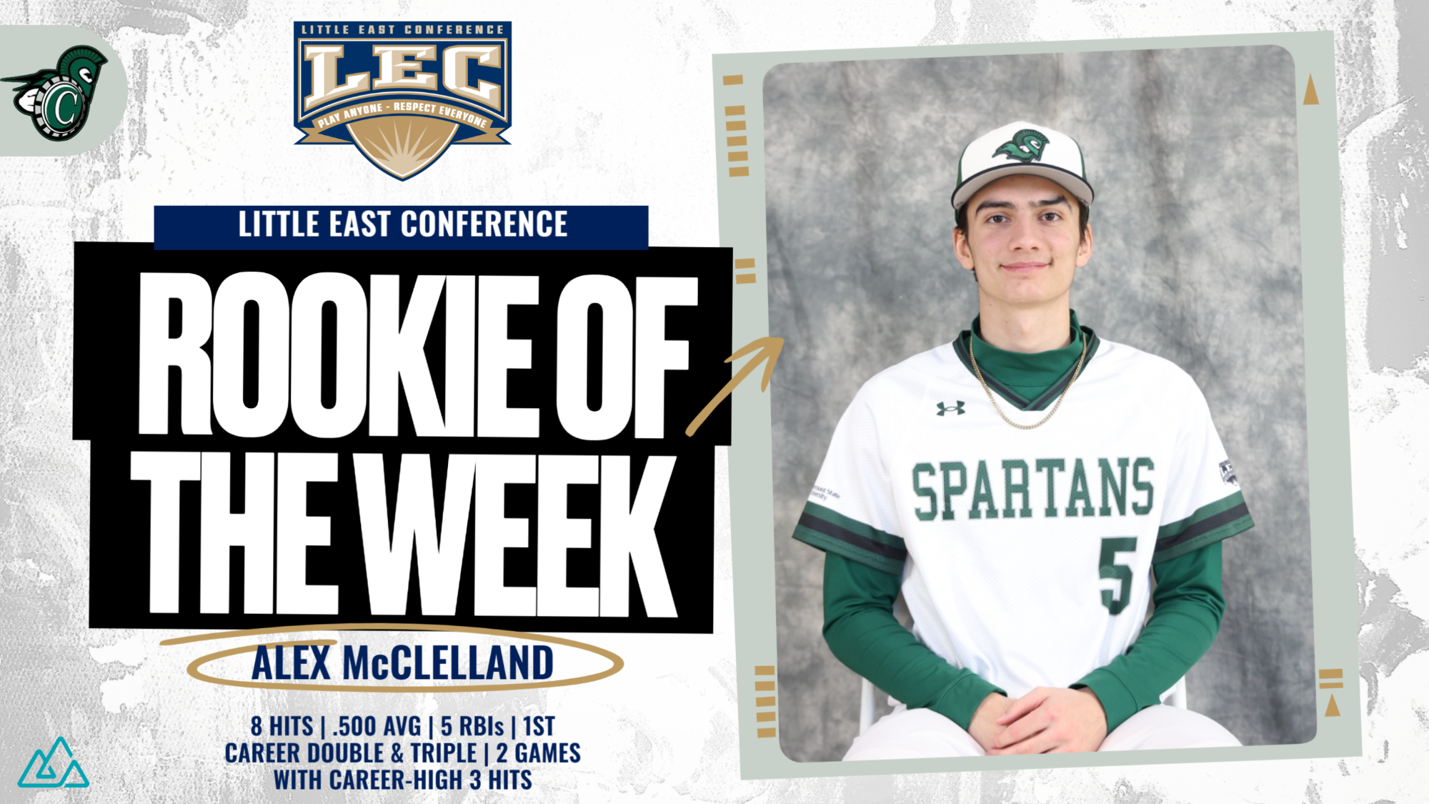 Alec McClelland LEC Rookie of the Week graphic with his headshot