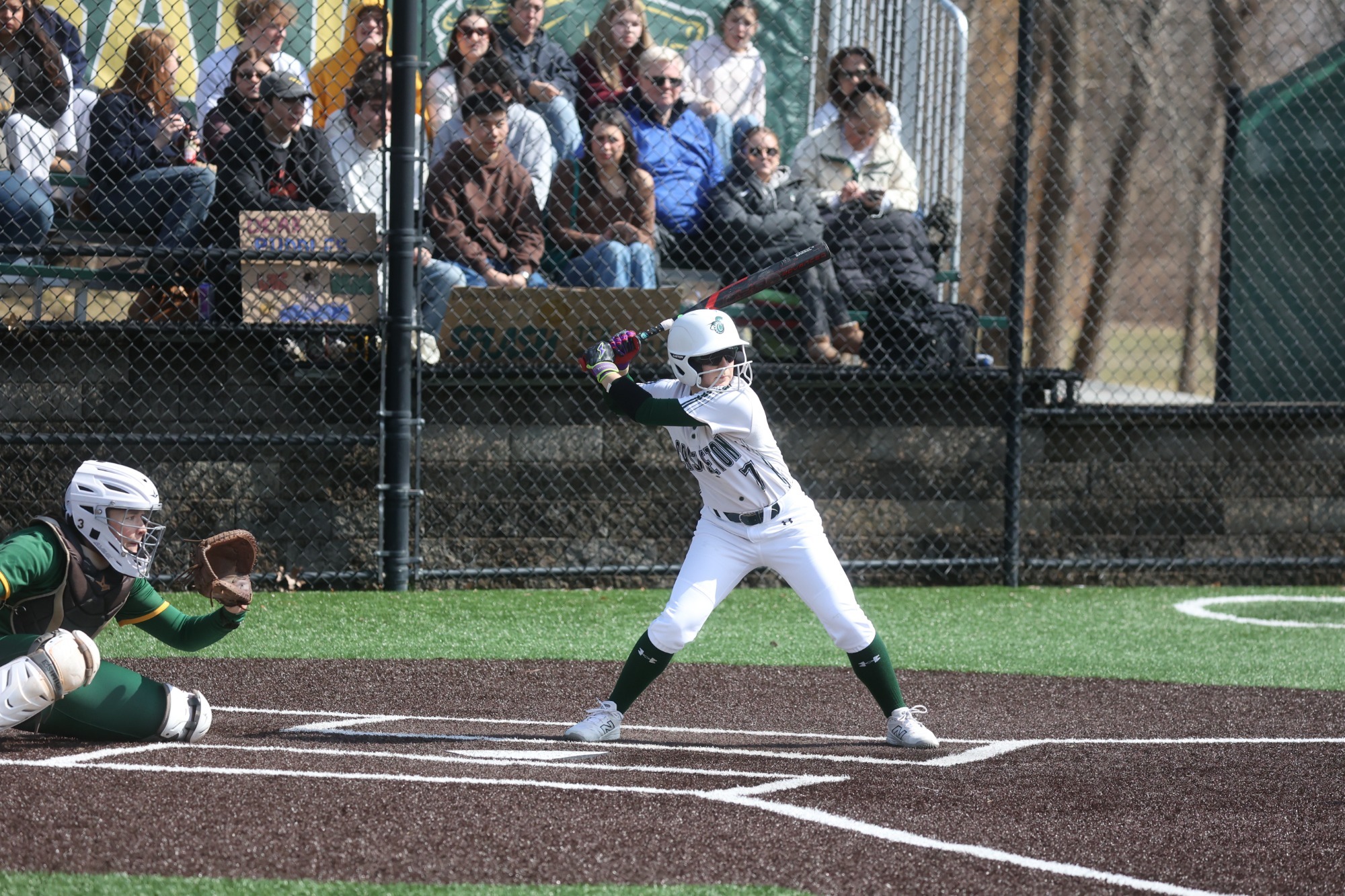 Maddy Dudley hitting a home run