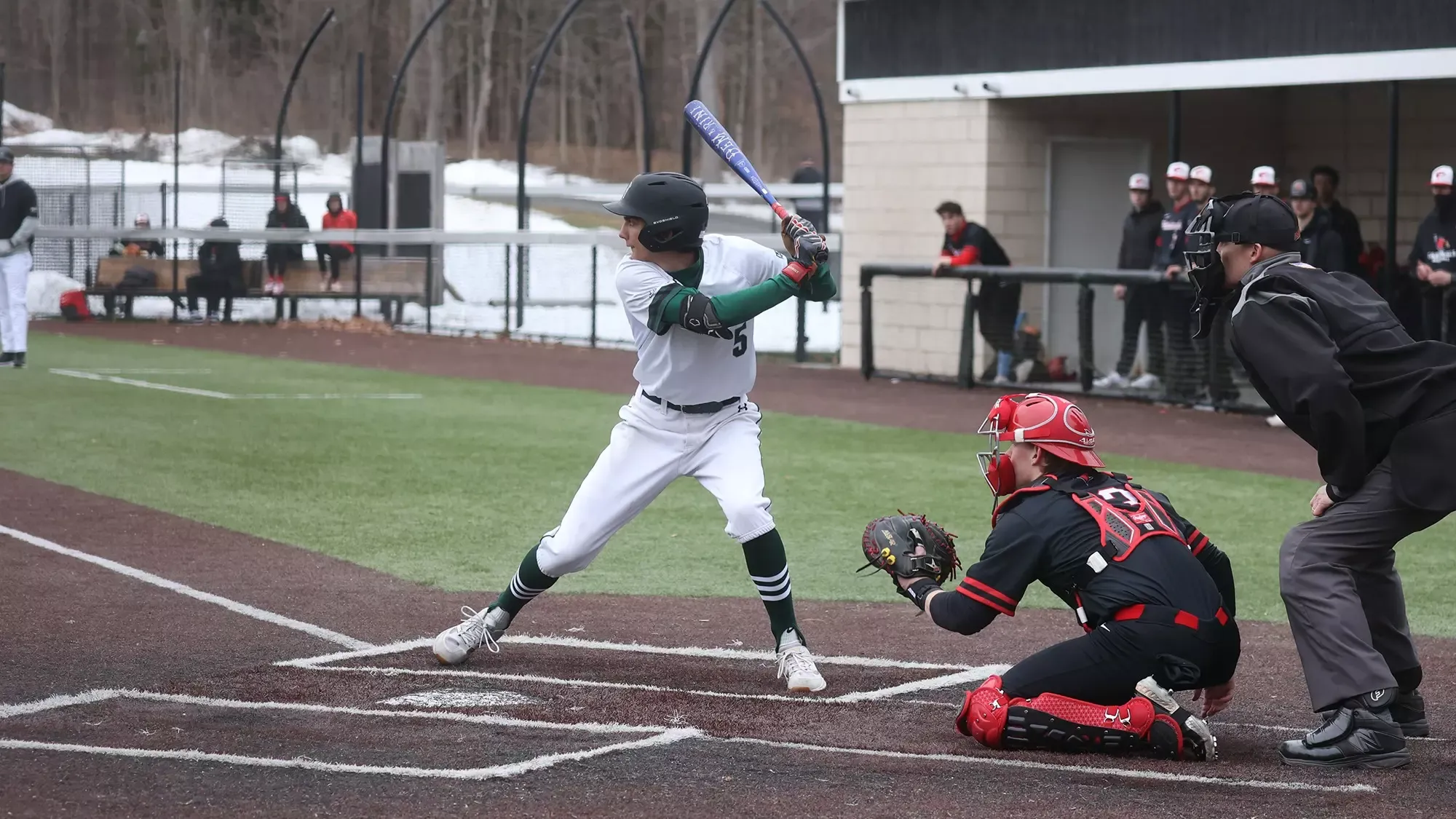 Alex McClelland in the batter's box waiting for the pitch