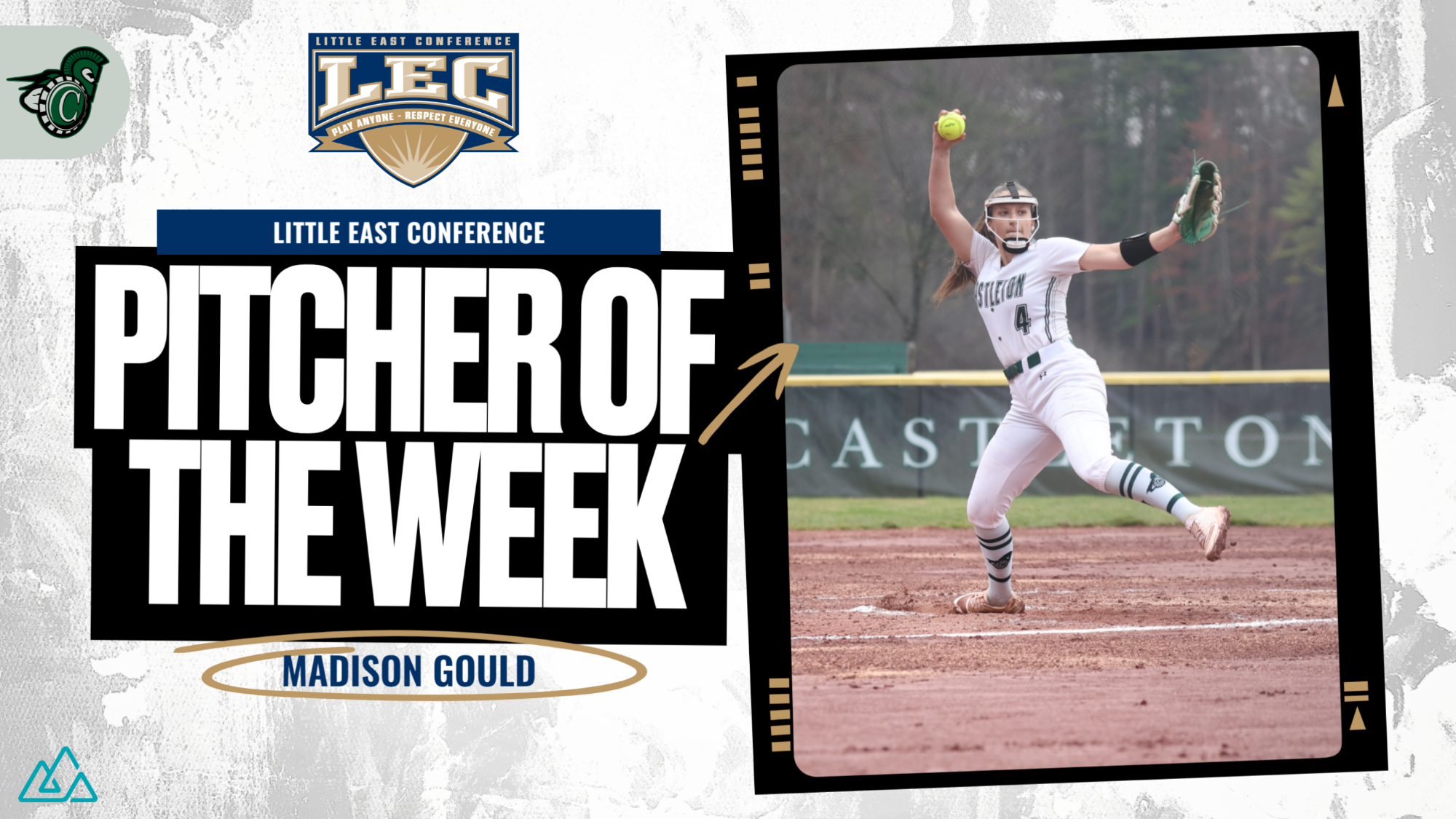 Graphic of Madison Gould's LEC Pitcher of the Week Honors