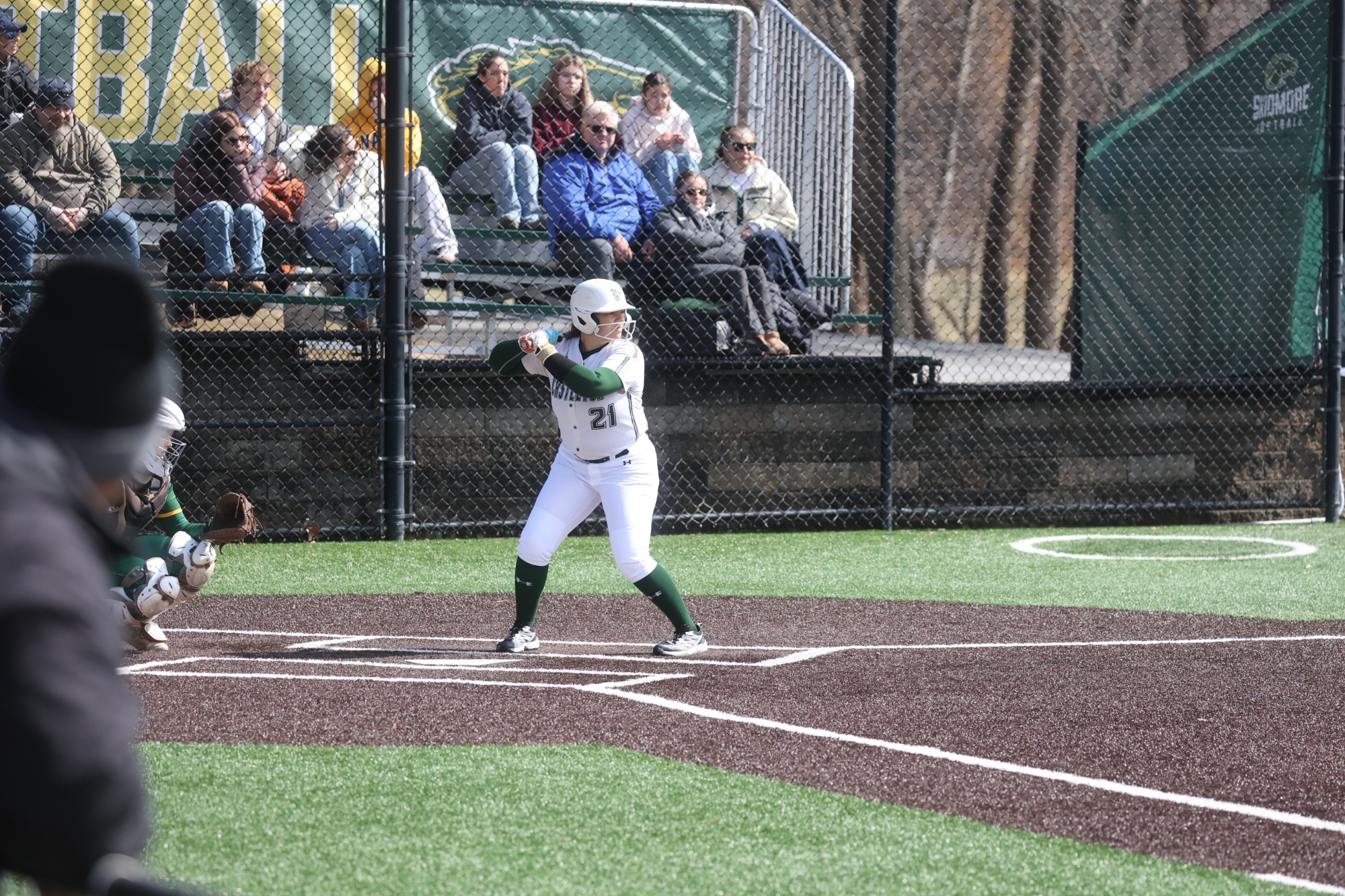 Rideout waiting for a pitch in the batter's box