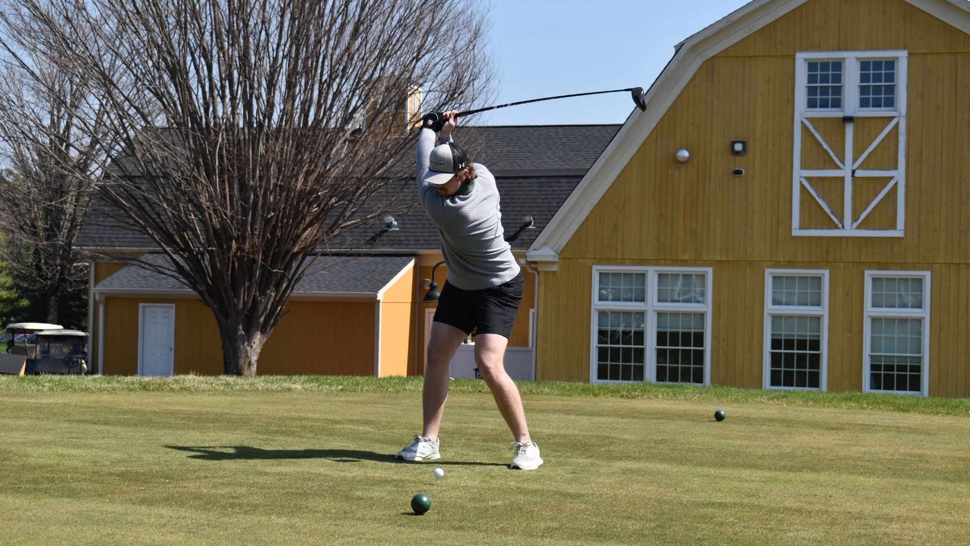 Sam Knight winds up to tee-off