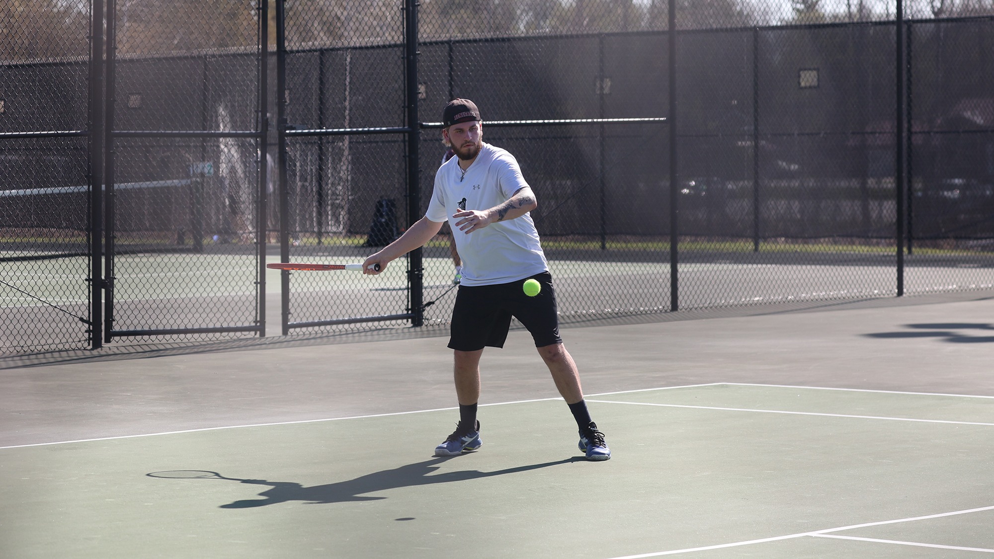 Remy Maynard hitting at shot back at his opponent