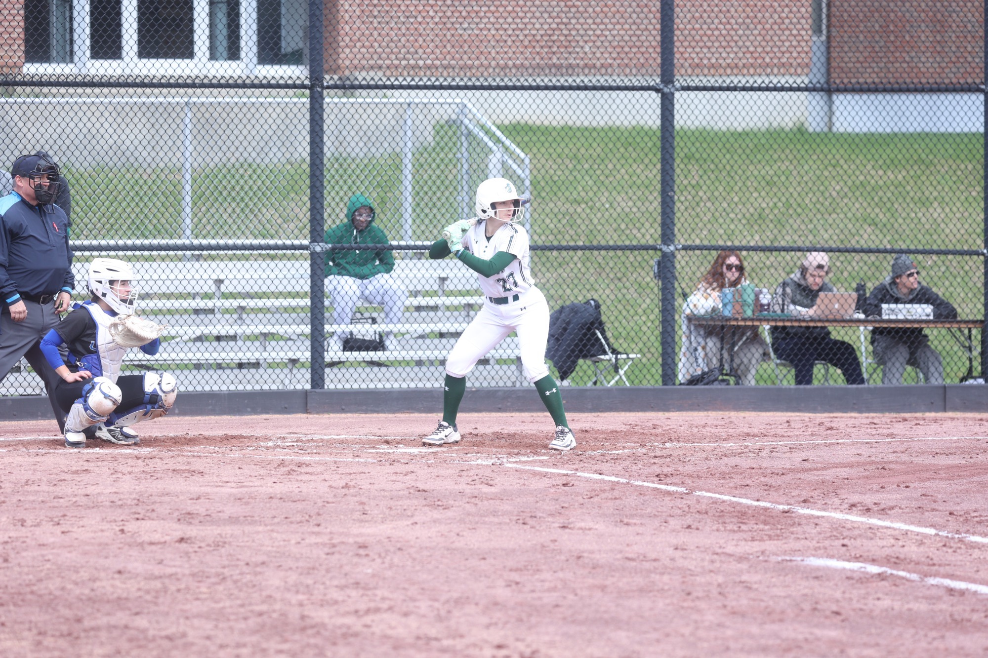 Makayla Walsh in the batter's box at the home game vs UMass Boston