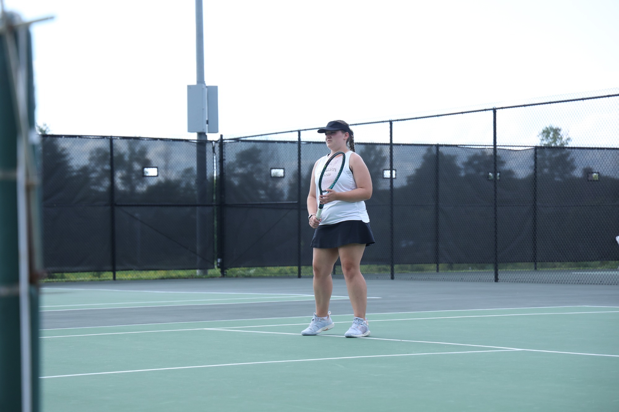 Grace Pluff waiting for serve