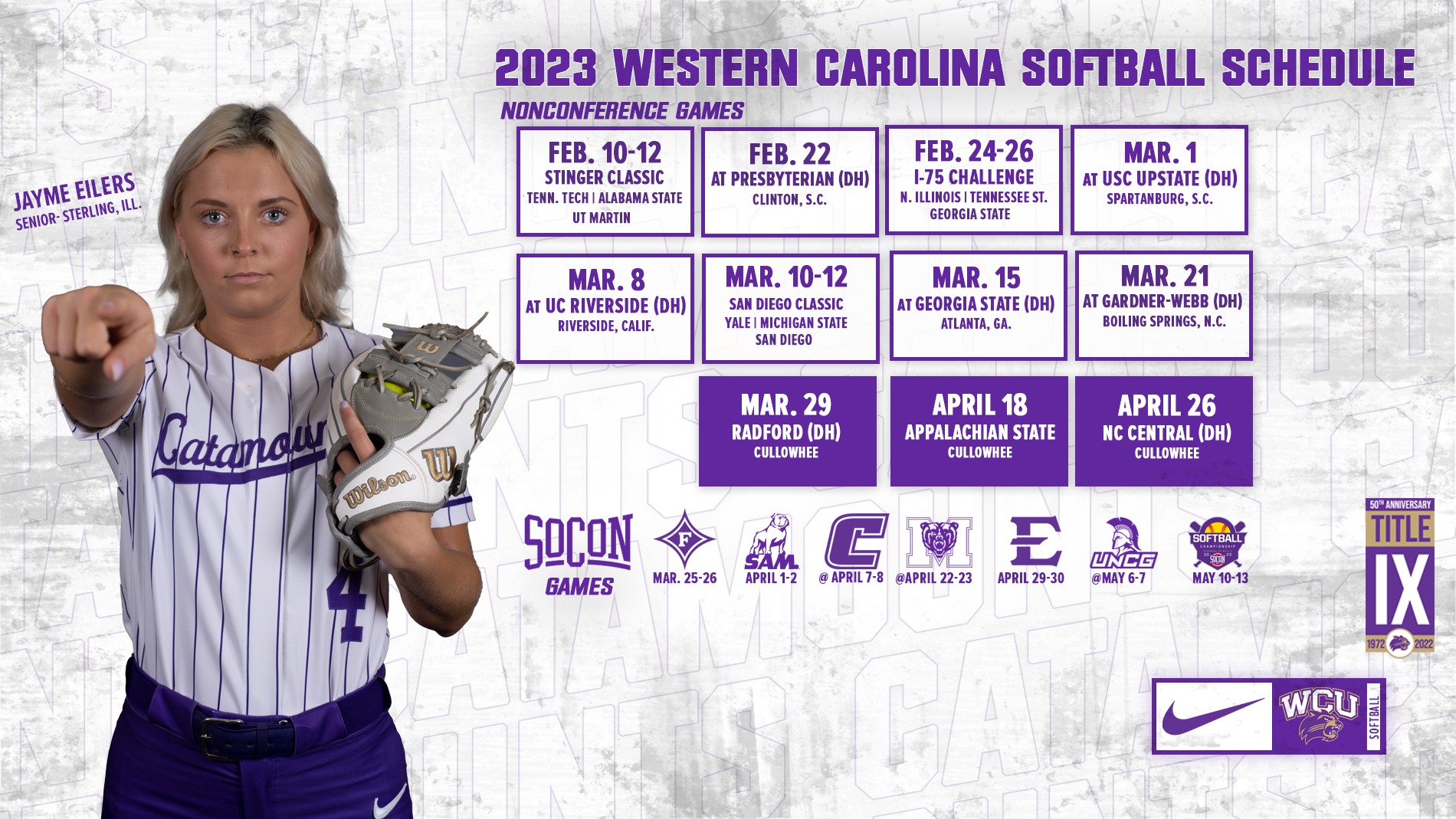 Jim Clift Announces 2023 Softball Schedule Western Carolina University