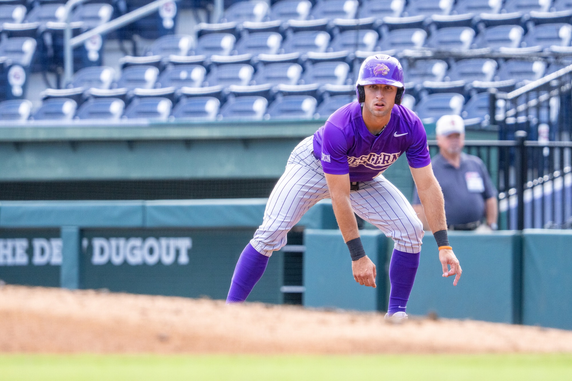 Senior infielder Trent Turner on base during Friday's meeting with No. 1 seed ETSU.