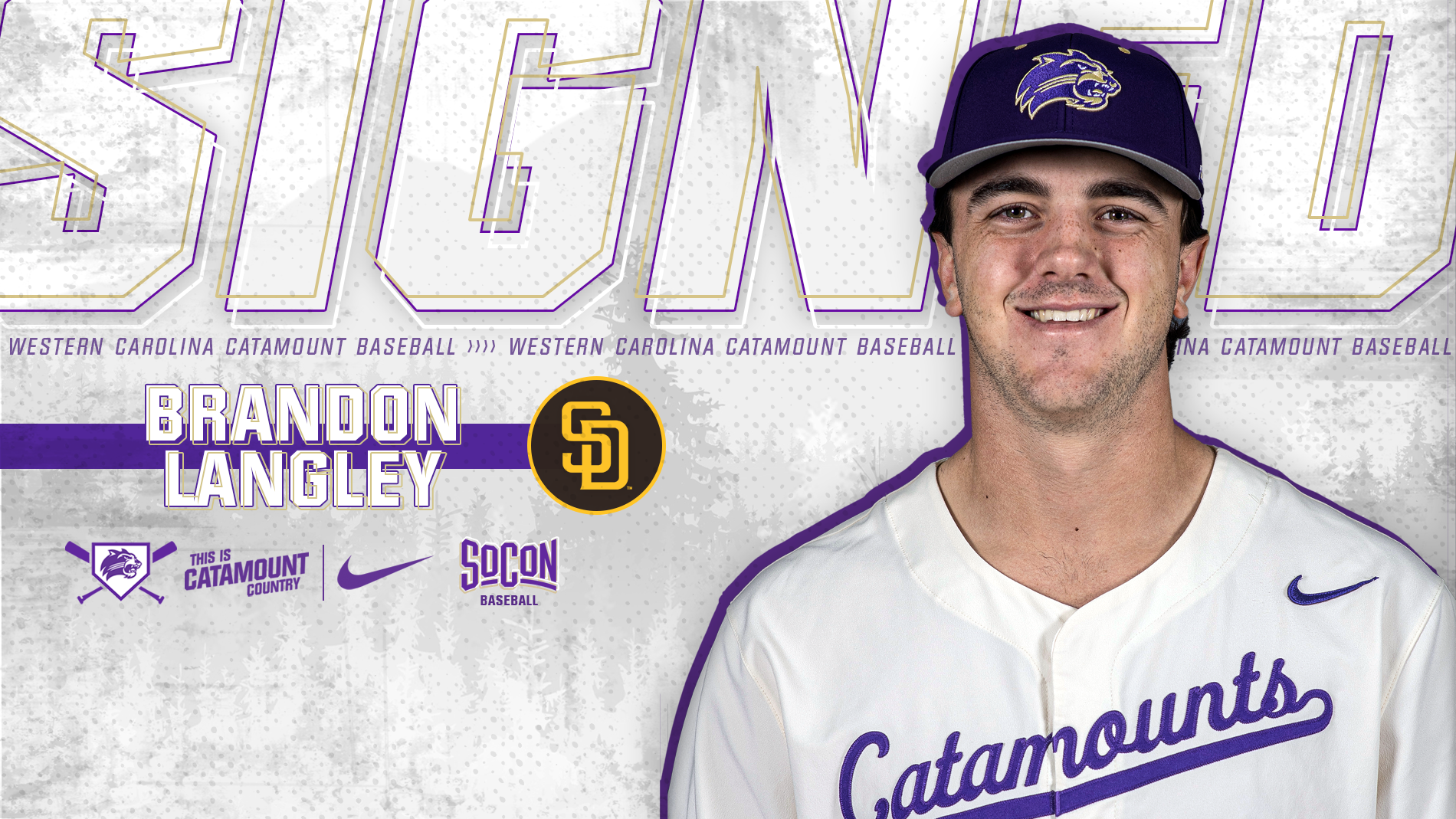 2025 - Brandon Langley - Signs with Padres - FRONT