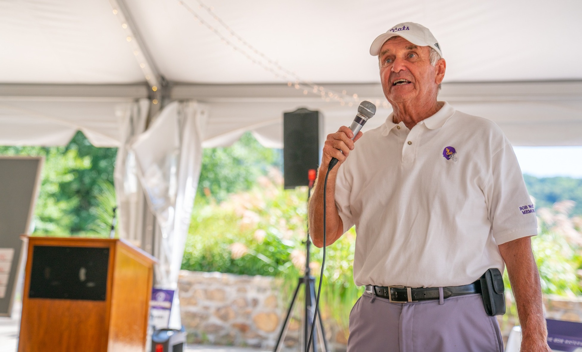 Steve White - Microphone - Bob Waters Golf Tournament