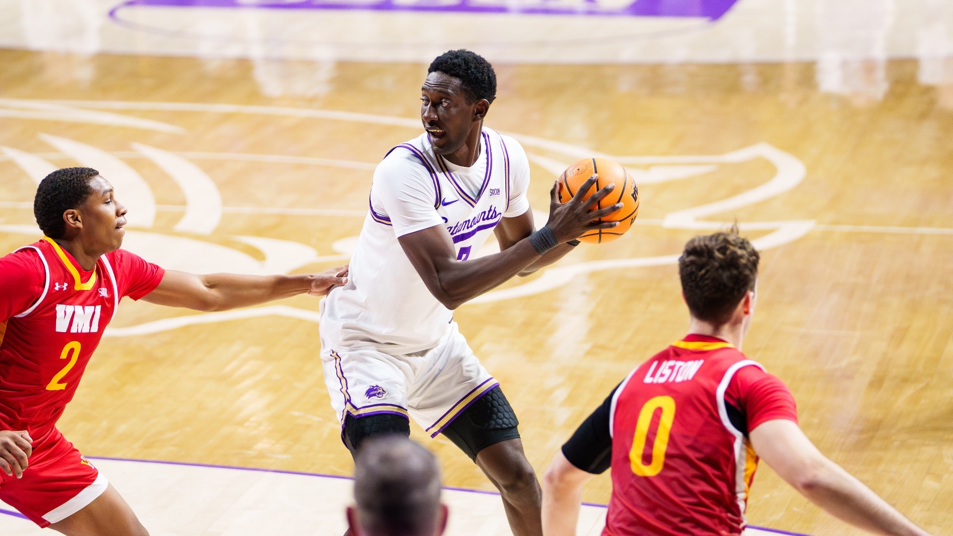 Abdulai Fanta Kabba pulled down a game-high 10 rebounds and four blocks while making both of his field goals in Saturday's 88-58 Southern Conference victory over VMI in the Ramsey Center.