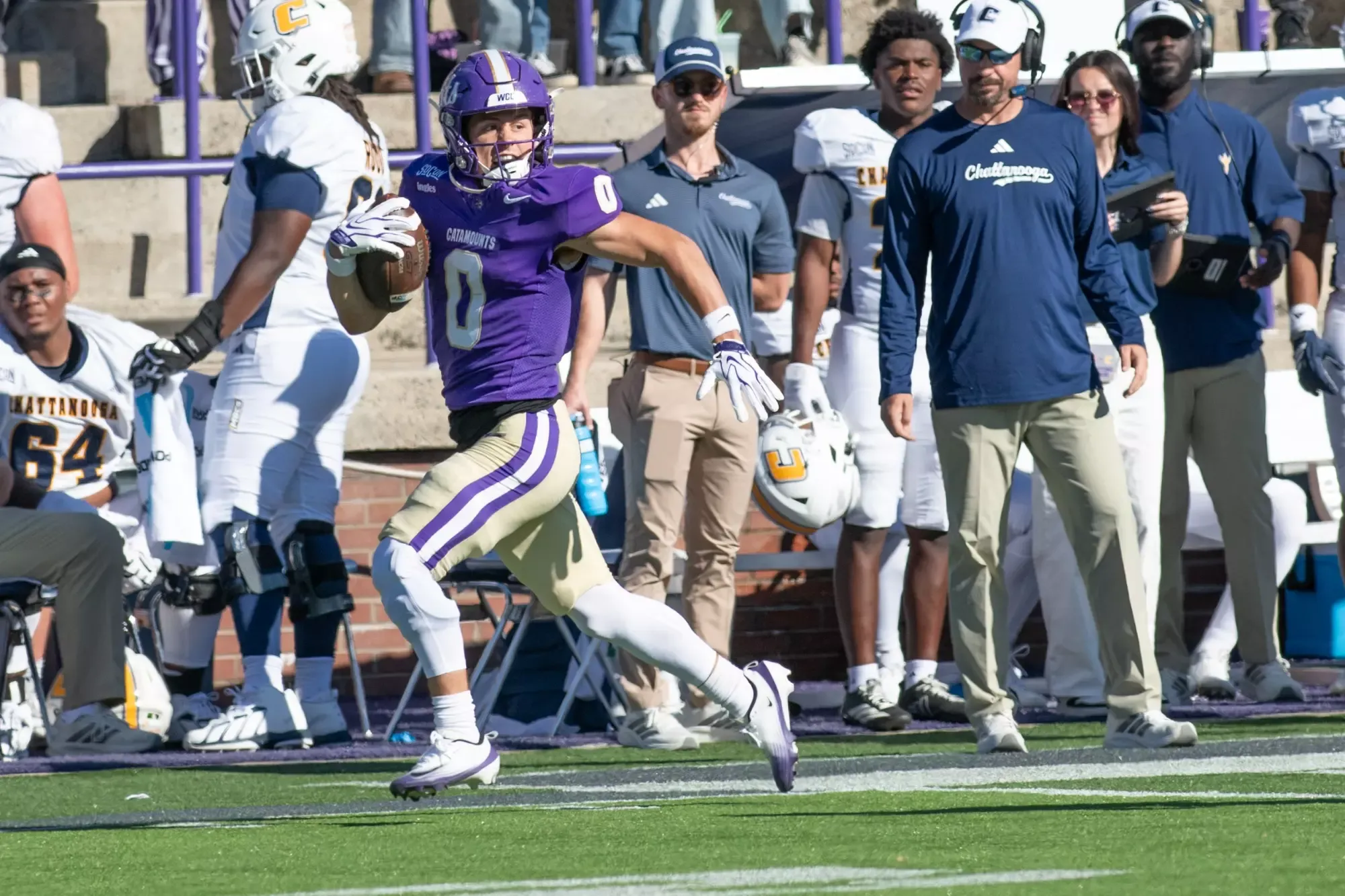 AJ Colombo returned a first-half punt 86 yards for a touchdown representing the third-longest punt return for a score in program history and WCU's first since 2021.