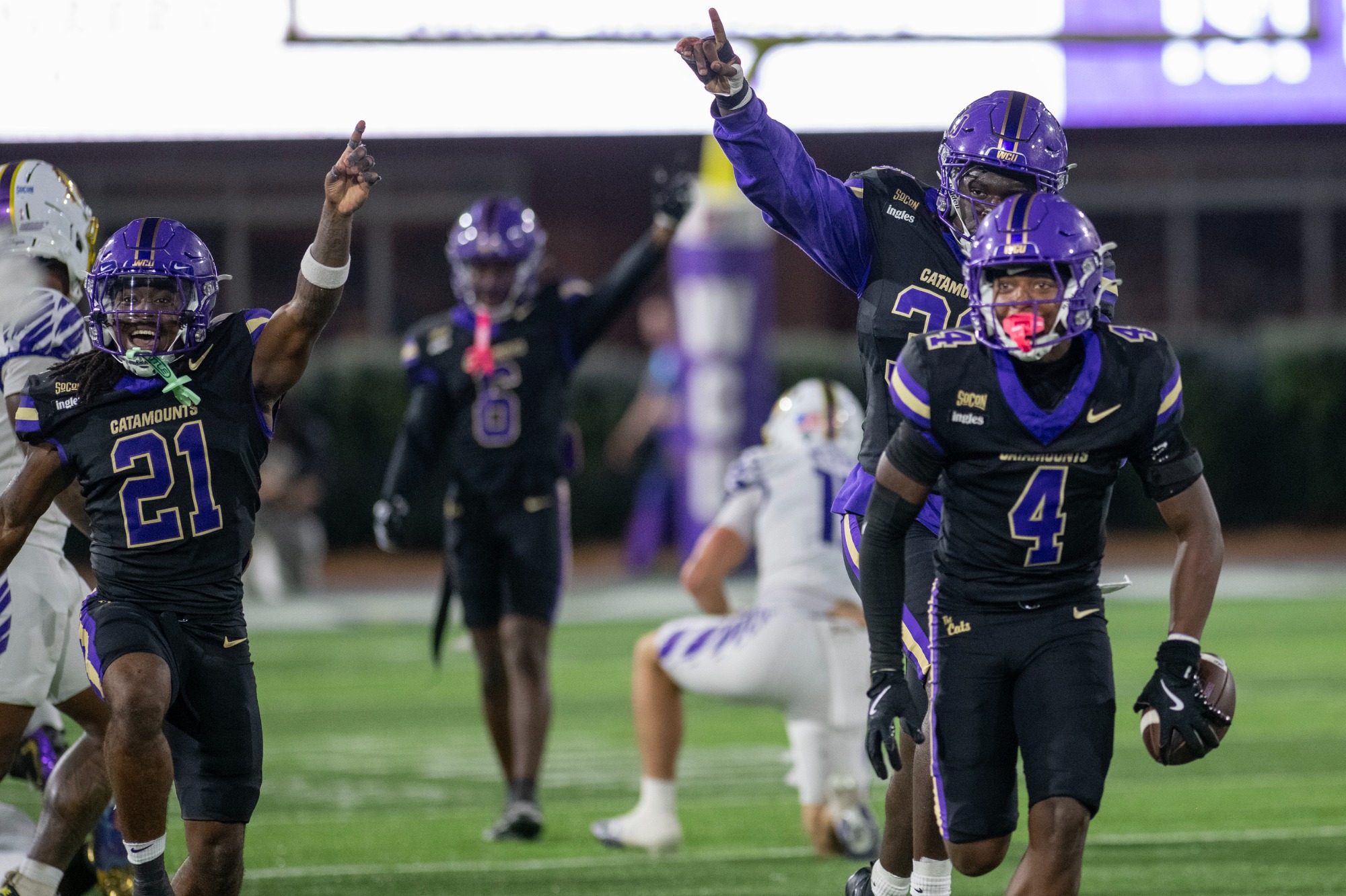 Andre Jackson Jr. (4) had five tackles to accompany a forced and recovered fumble for the Catamount defense on Saturday against No. 8/9 Tennessee Tech.