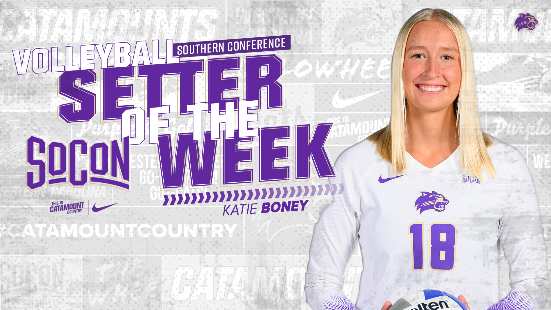 Katie Boney - VB Setter of the Week Honors - Oct. 5 