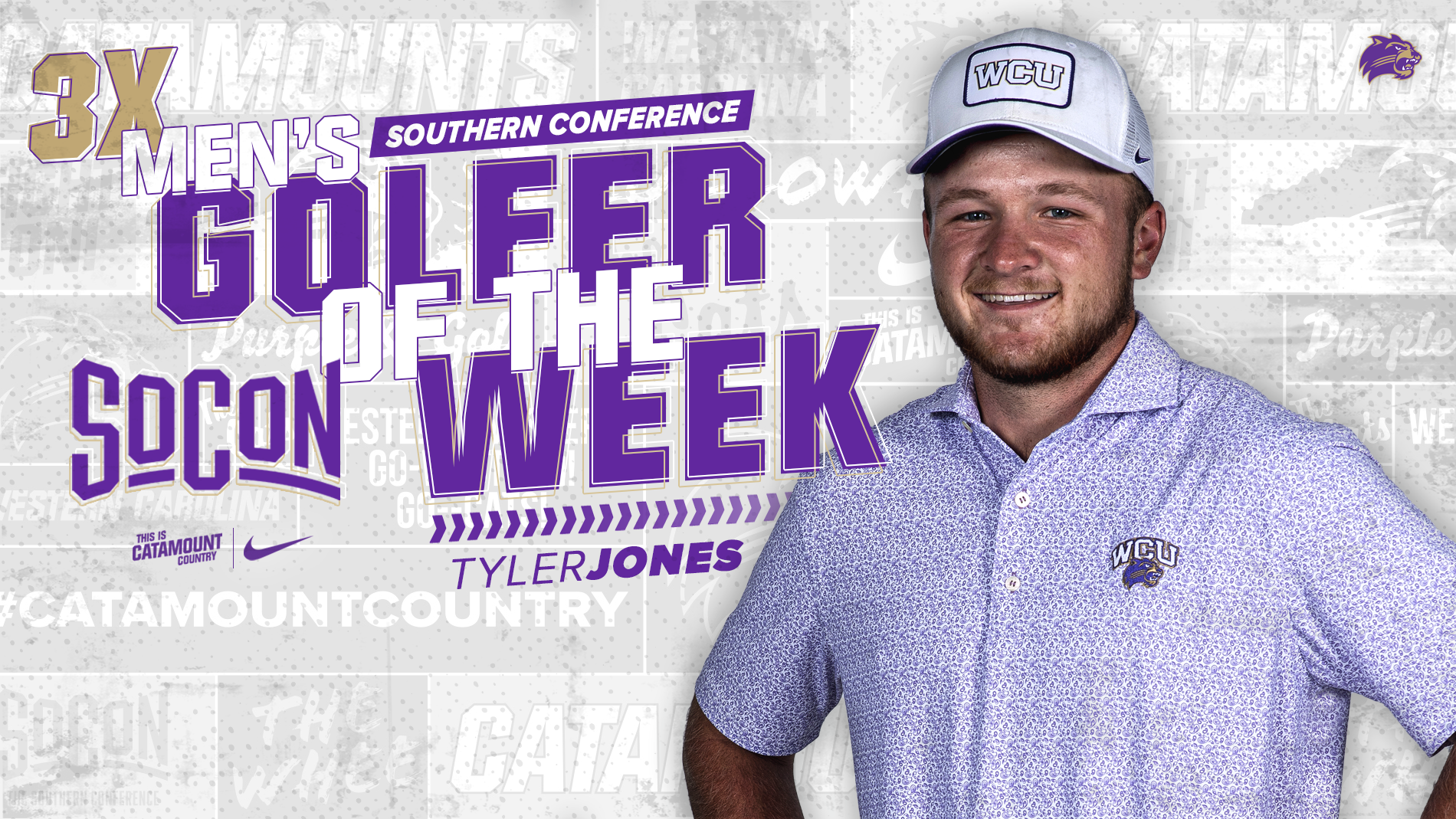 Tyler Jones - 3x SoCon Men's Golfer of the Week - FRONT
