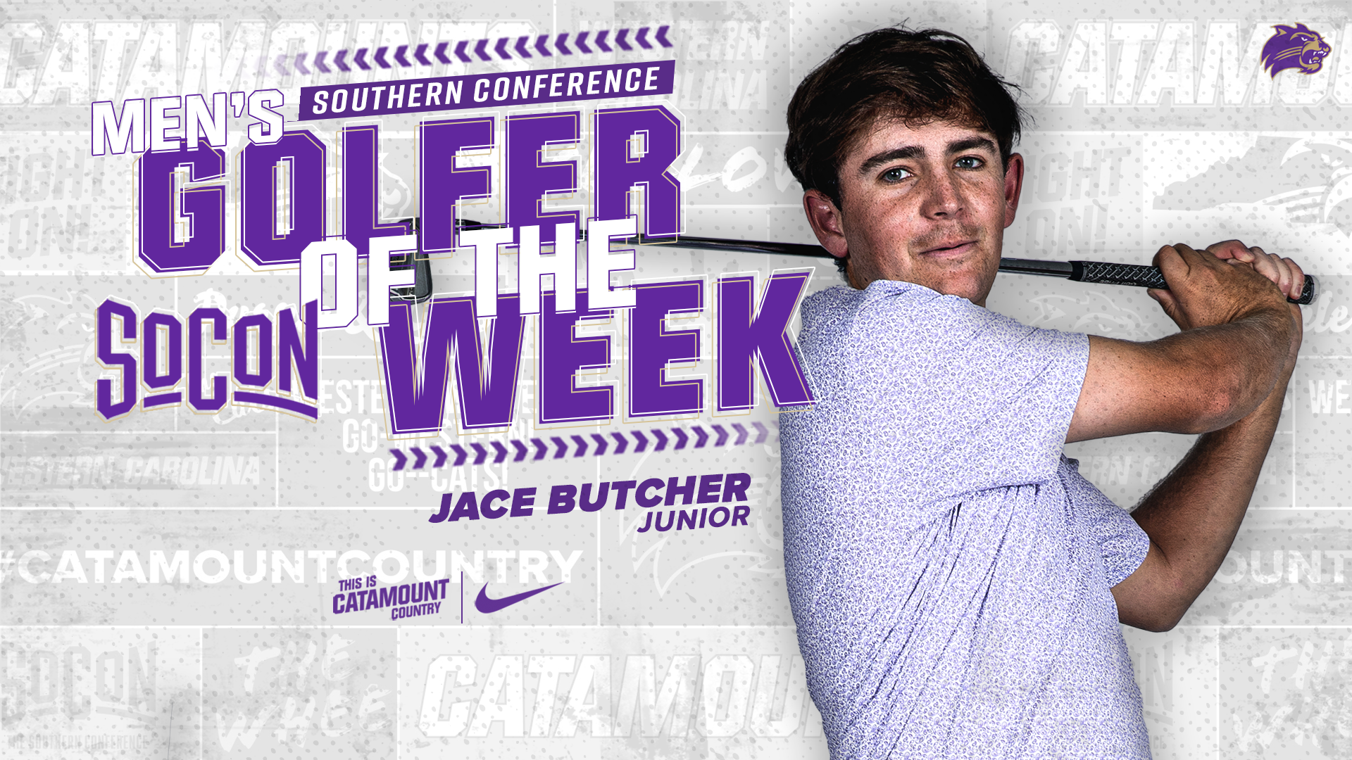 2025-26 - Jace Butcher - SoCon MGolf POTW - 3-18 - FRONT