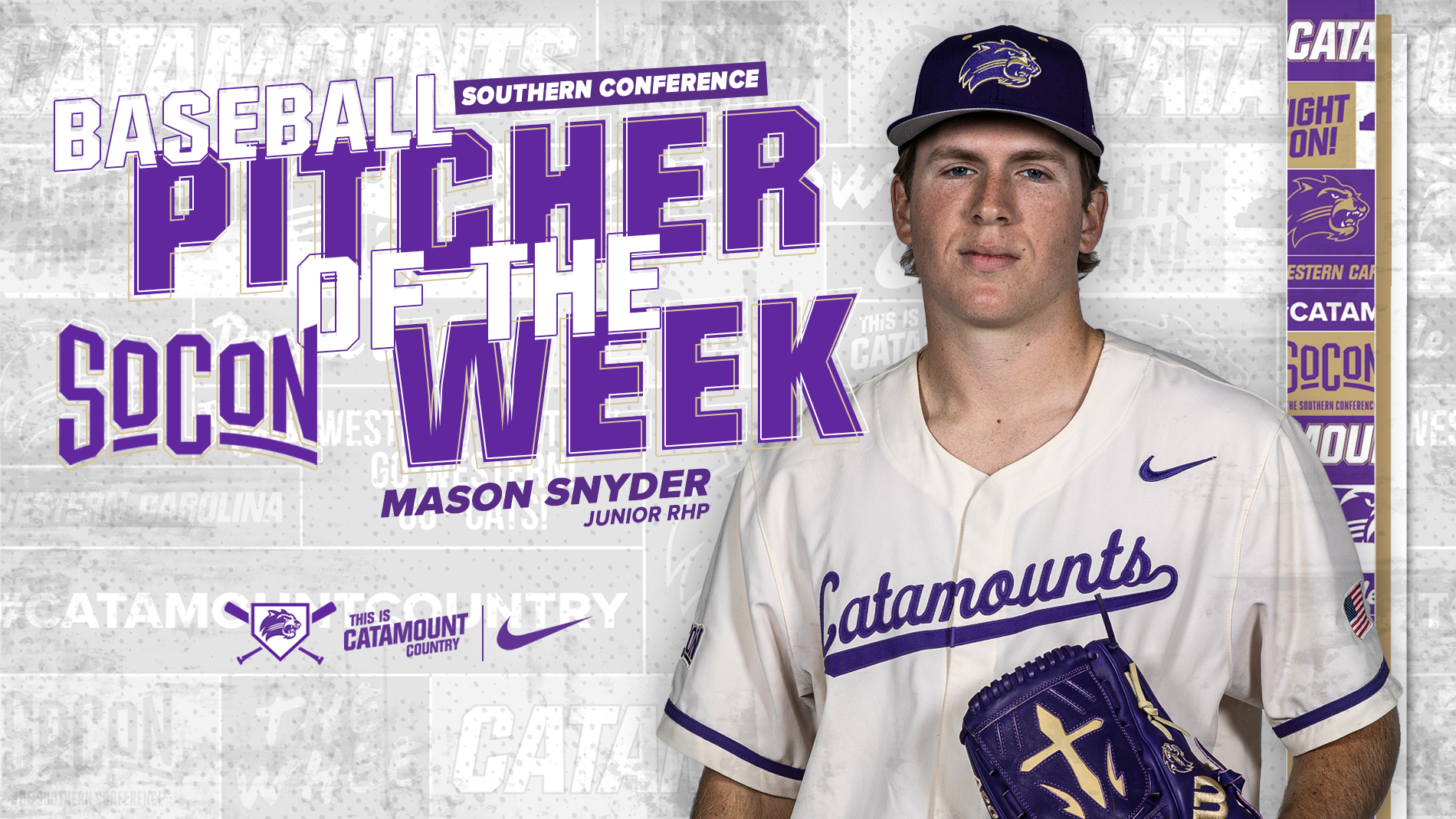 Mason Snyder - SoCon Pitcher of the Week - FRONT