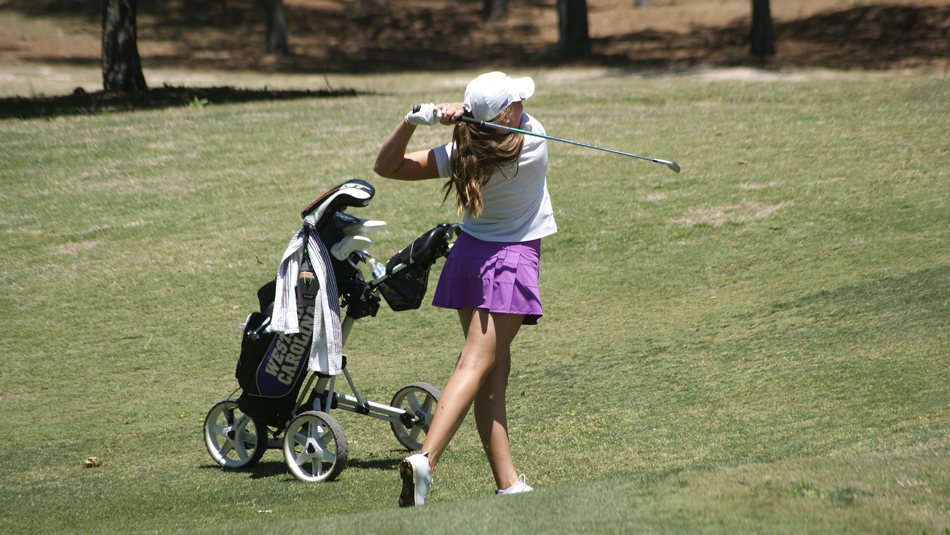Sophomore Elsa Maren Steinarsdôttir during Tuesday's second round of the 2026 Southern Conference Women's Golf Championship at the Columbia Country Club.