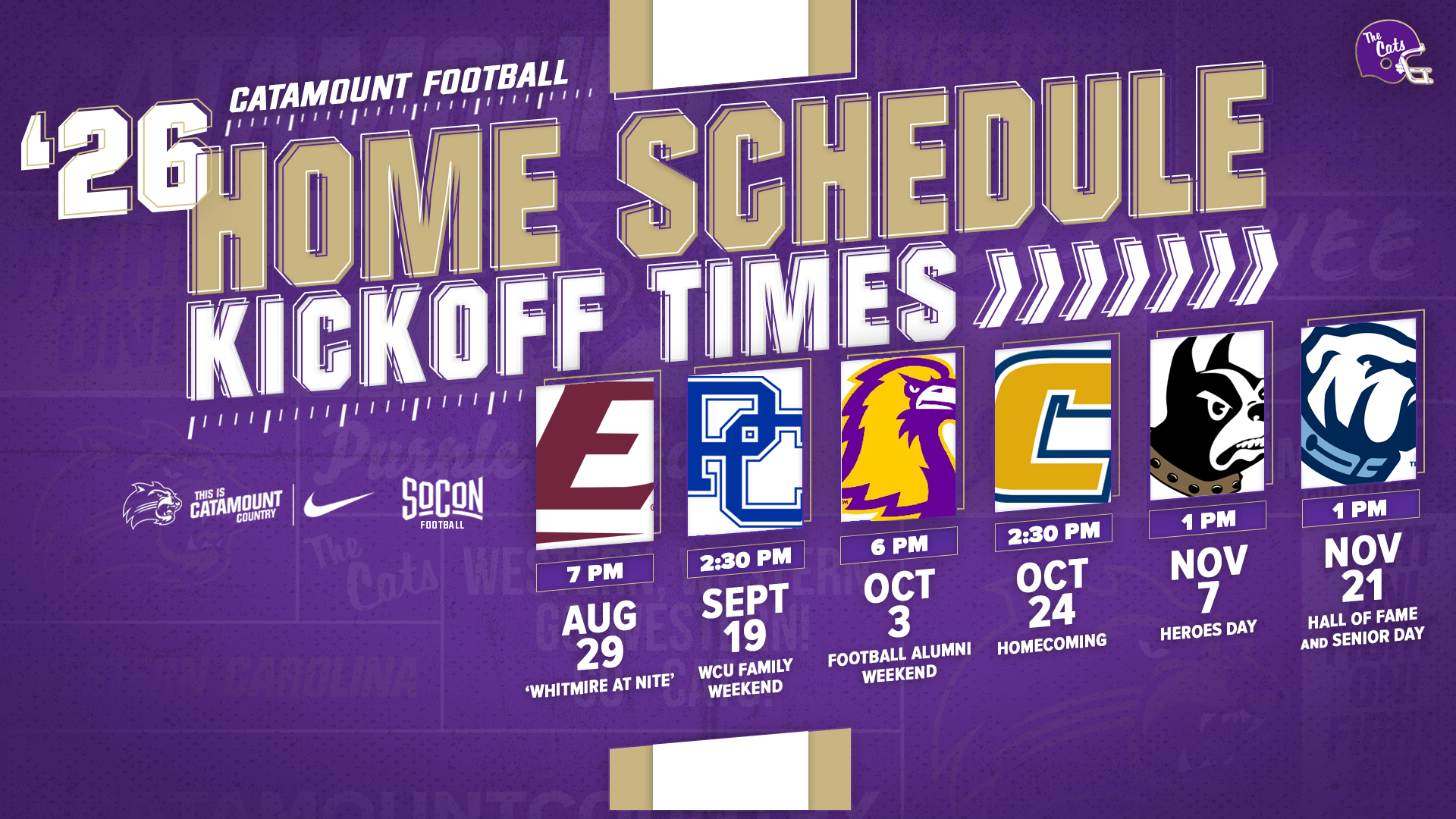 2026 - FB - Home Kickoff Times - FRONT
