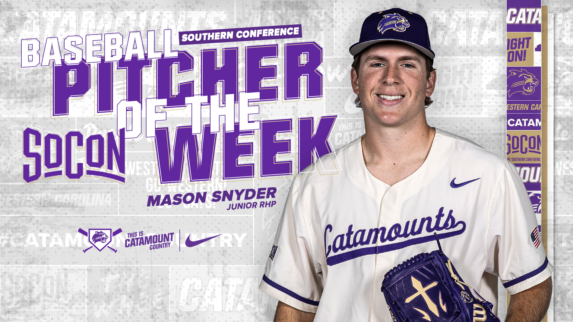Mason Snyder - SoCon Pitcher of the Week - April 6 - FRONT