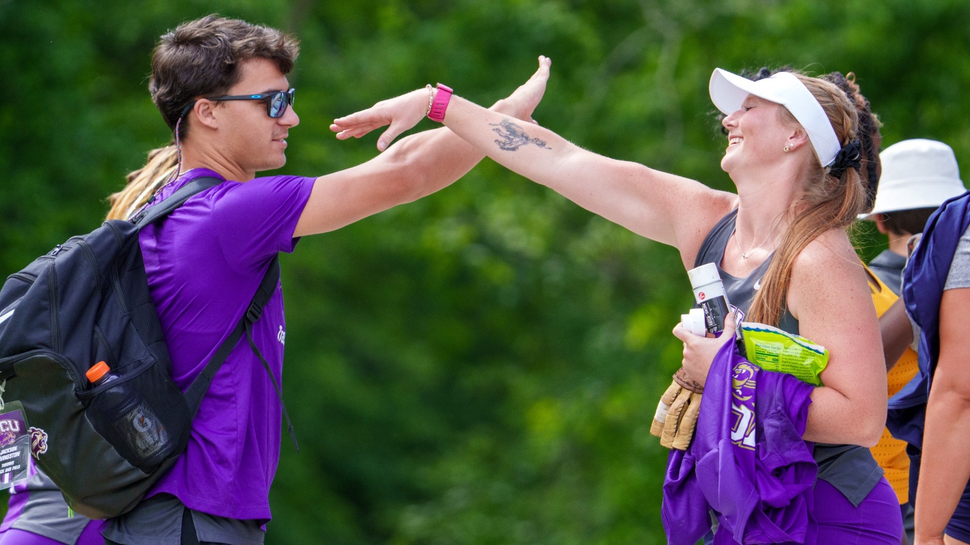 Emmie Finley celebrates with Jackson Livingston