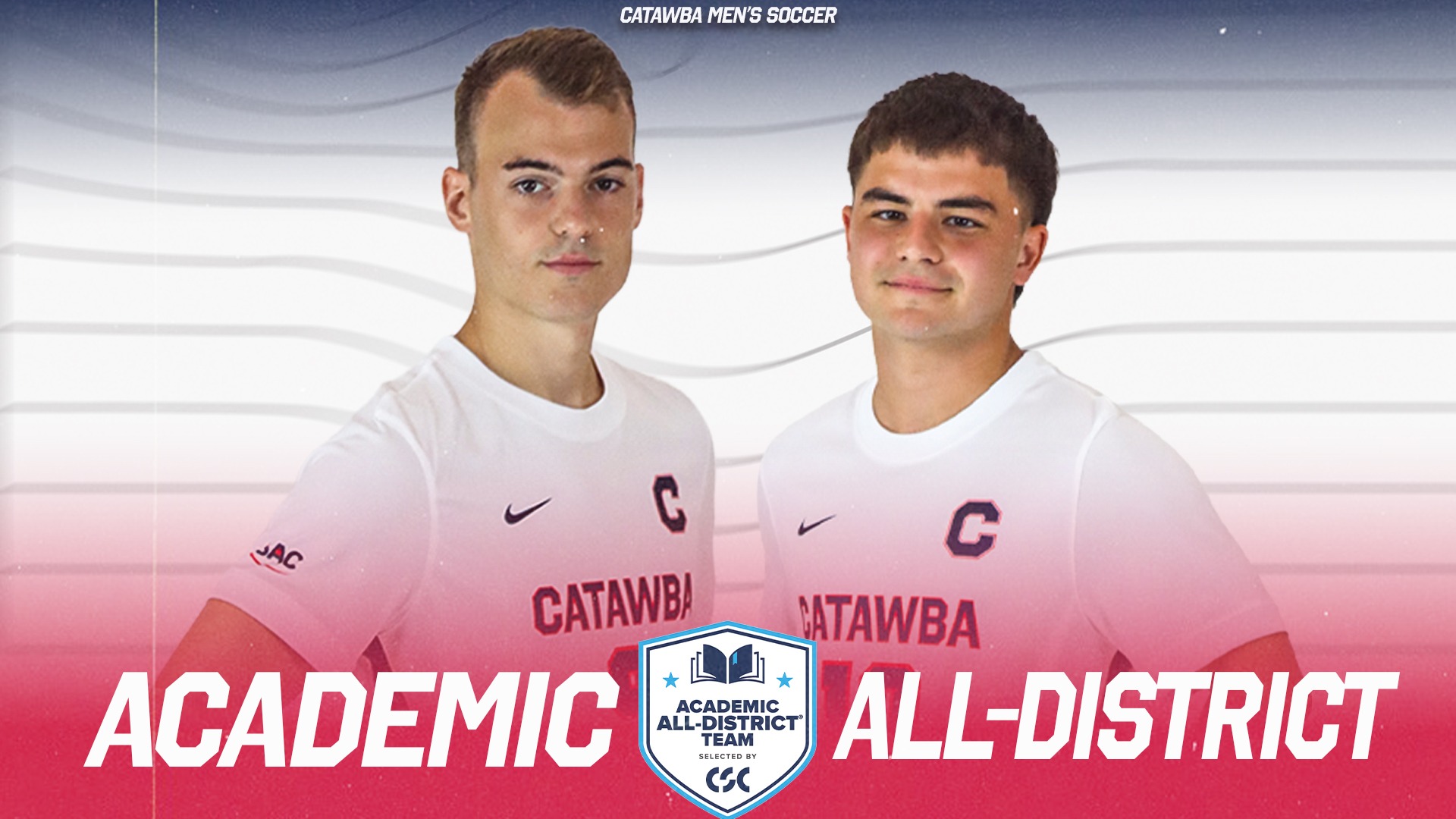 Catawba Men's Soccer's 2025 Academic All-District selections, Mate Kenyeres and Vito Venaria