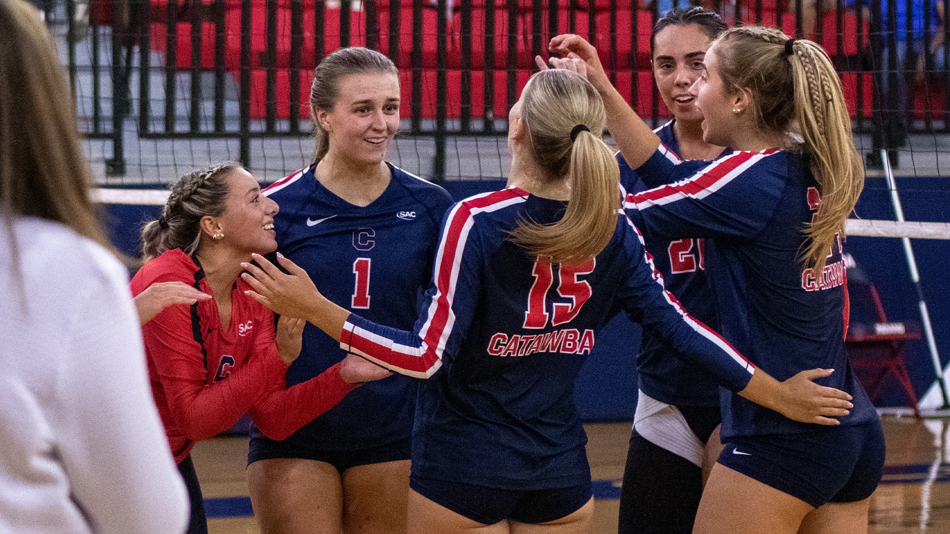 Women's Volleyball huddle