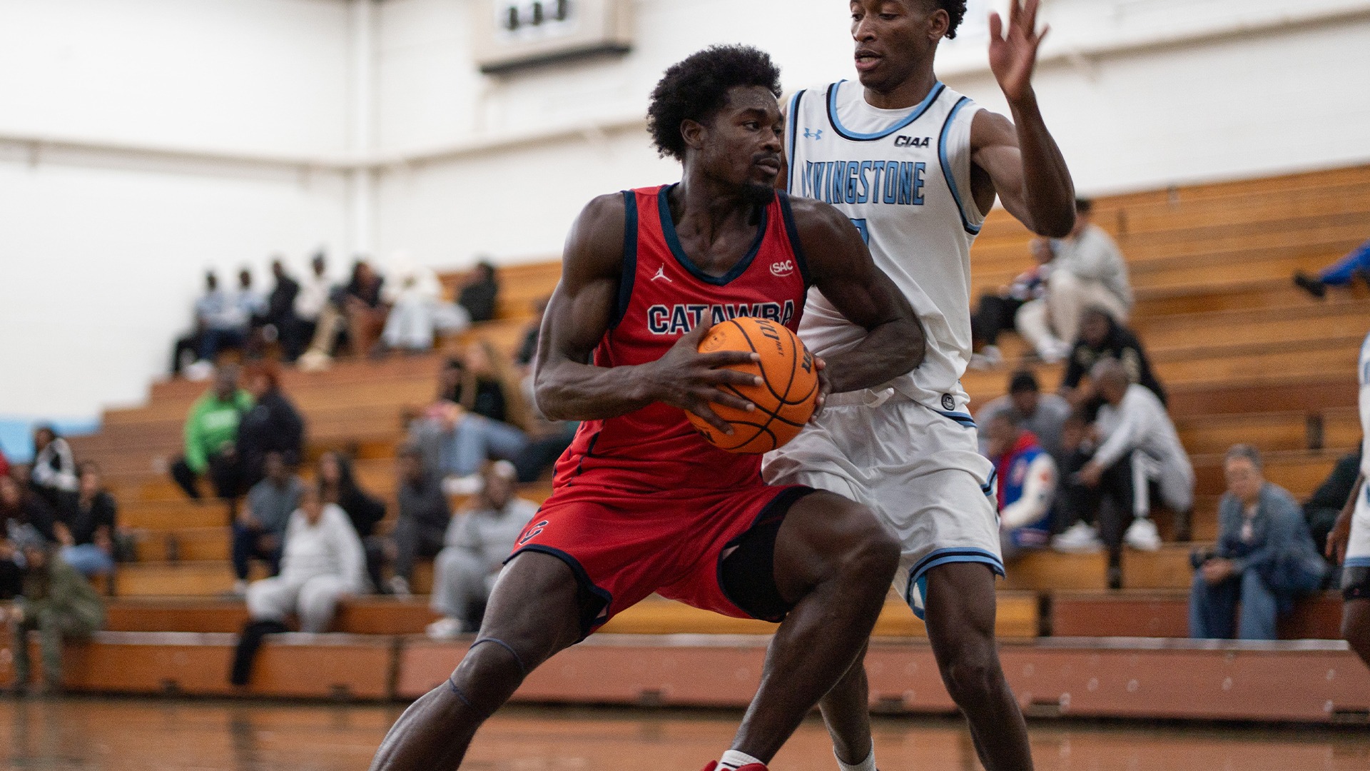 Nick Walker negotiating past a defender at Livingstone