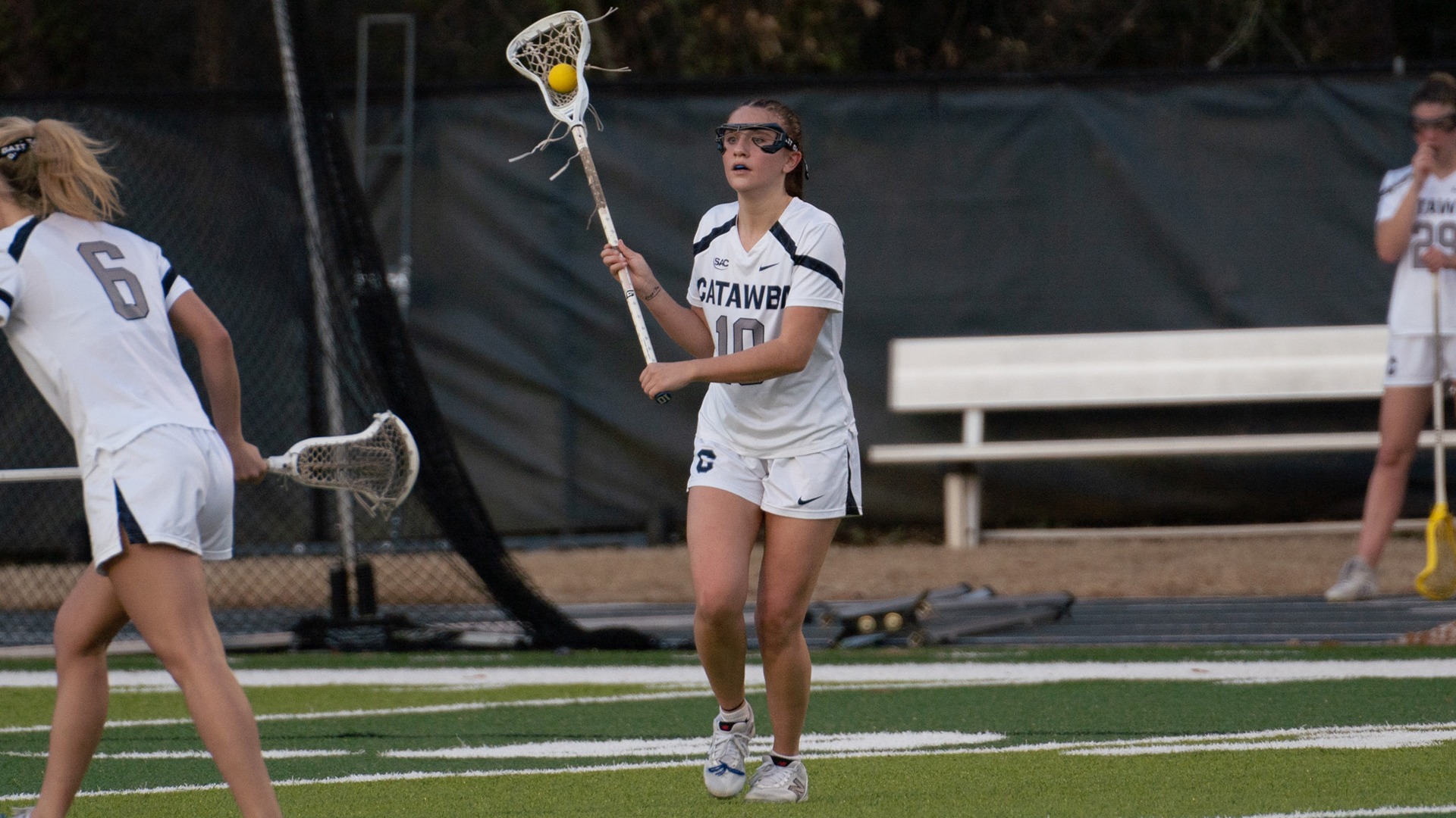 Skylar Mullin holds possession against Ferrum