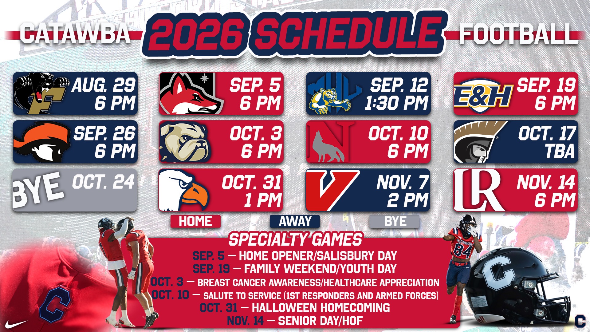 2026 Football Schedule graphic