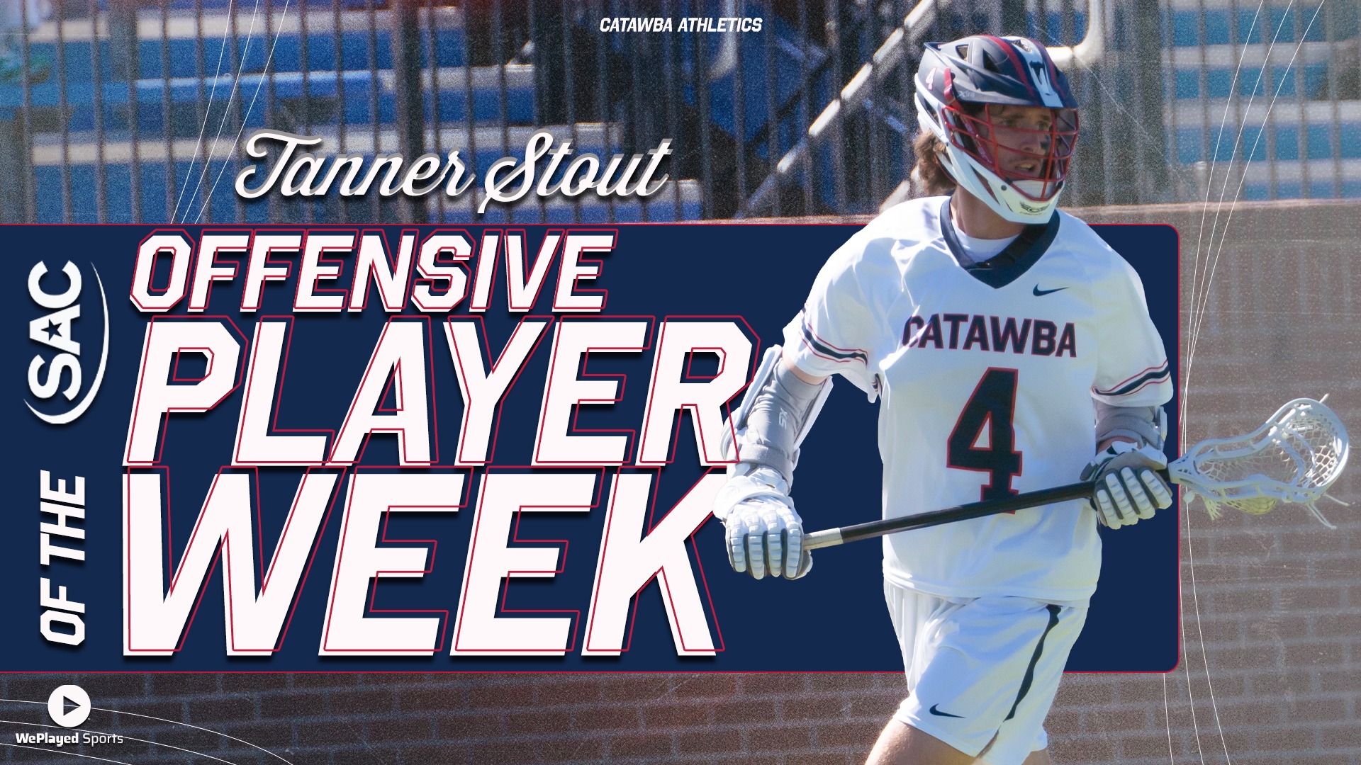 Graphic of Tanner Stout honored as the SAC Offensive Player of the Week