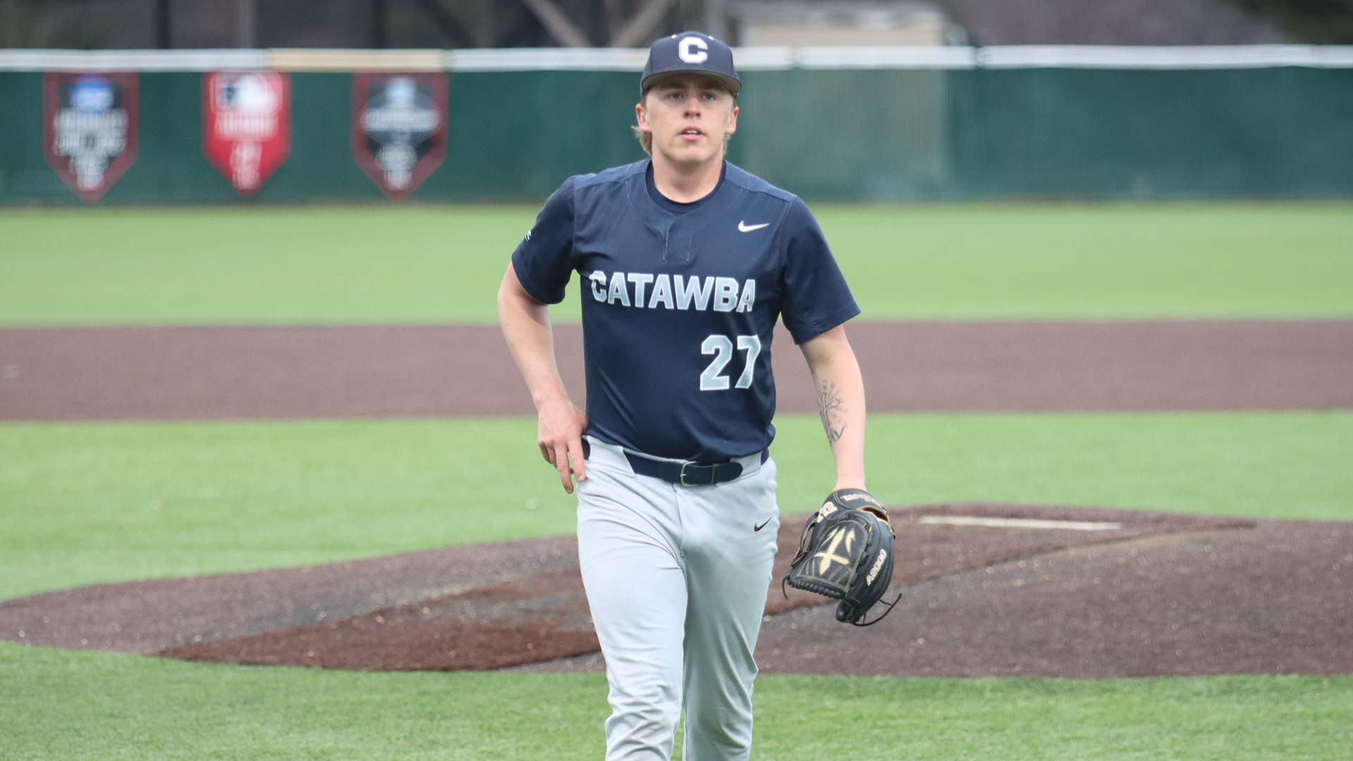 seth sharpe walks off the mound