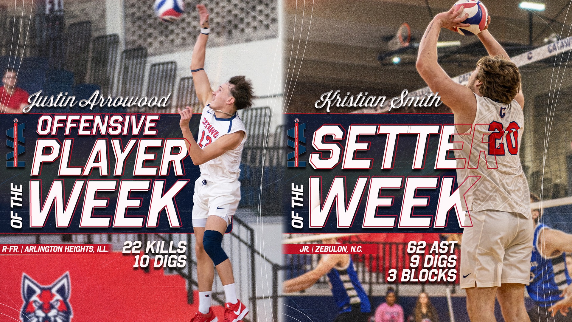 Justin Arrowood and Kristian Smith named IVA Players of the Week