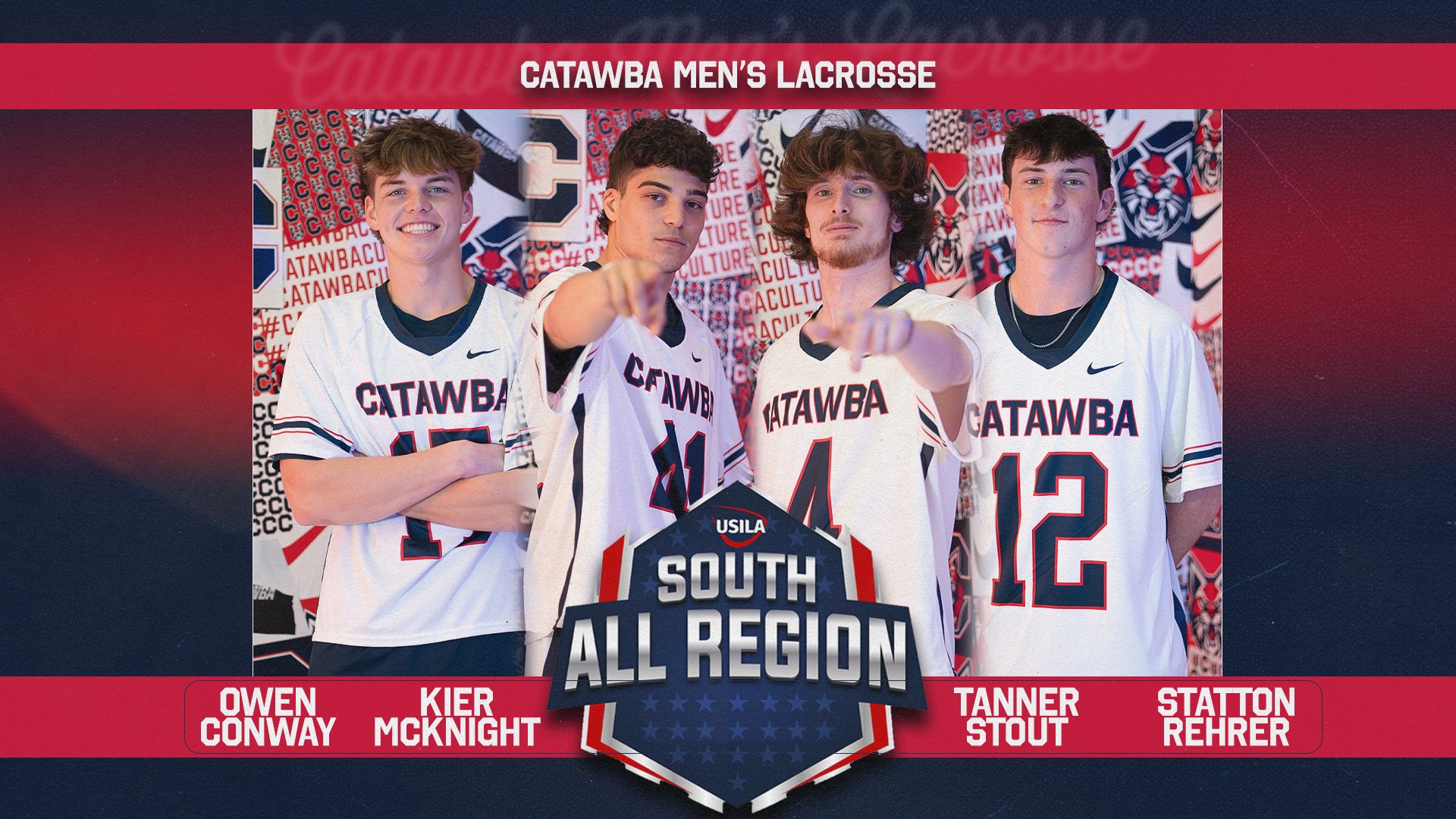 Graphic honoring Men's Lacrosse's USILA All-Region Team selections