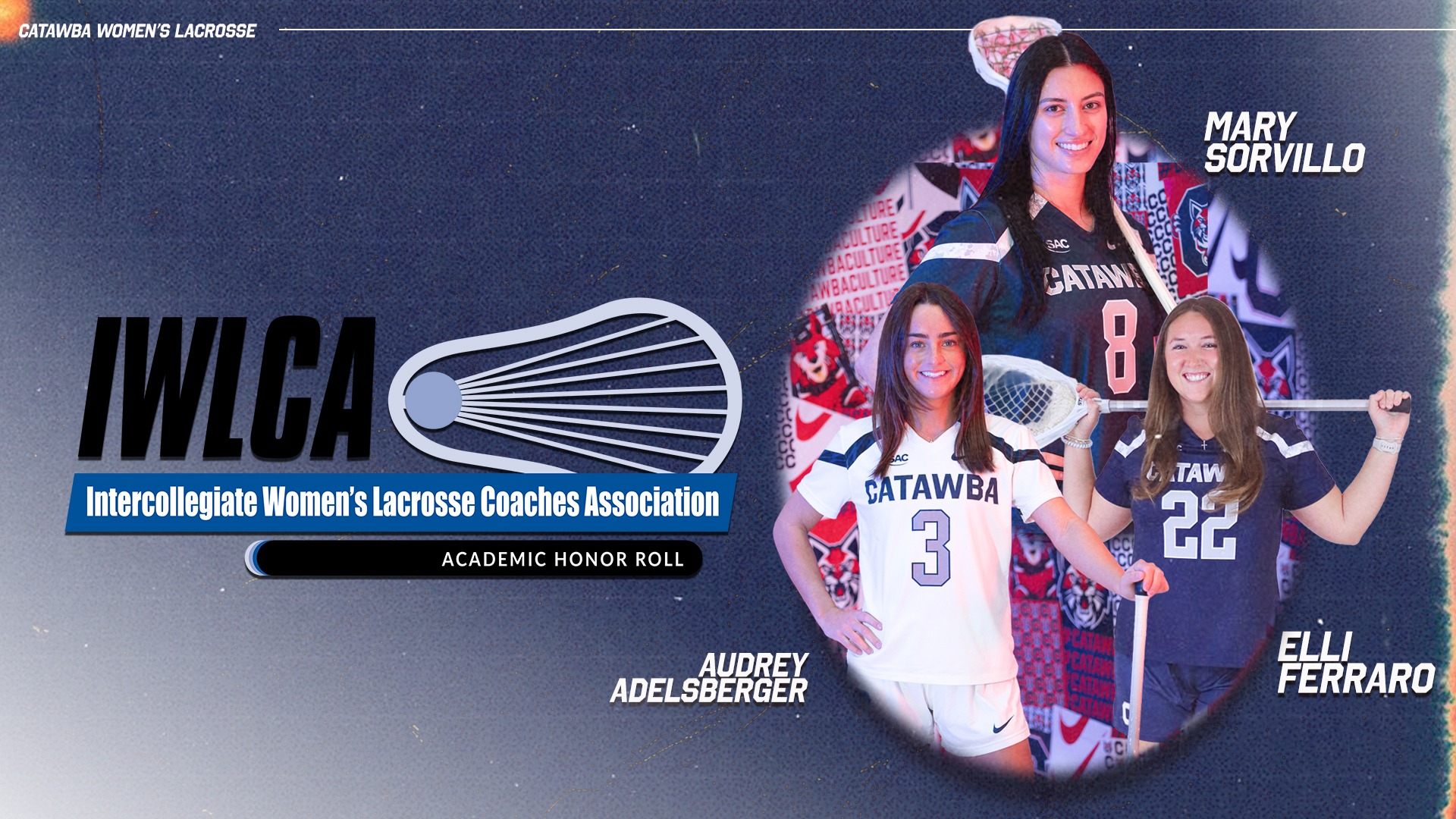 Graphic depicting Catawba's IWLCA Academic Honor Roll selections for the 2026 season