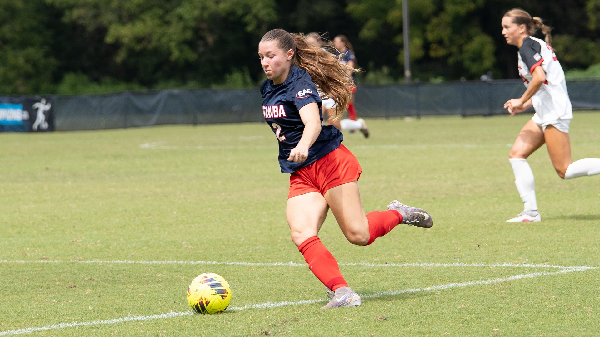 Alex Eguren dribbling into the offensive zone
