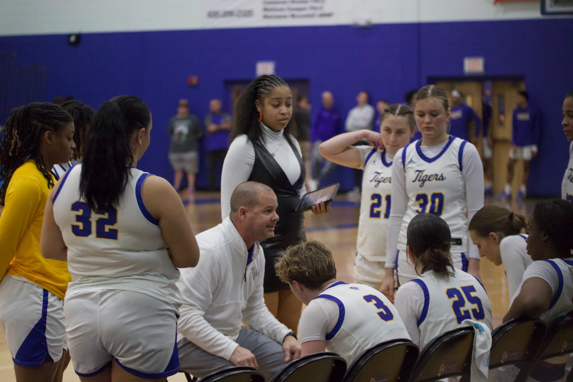 Tigers Team in Huddle