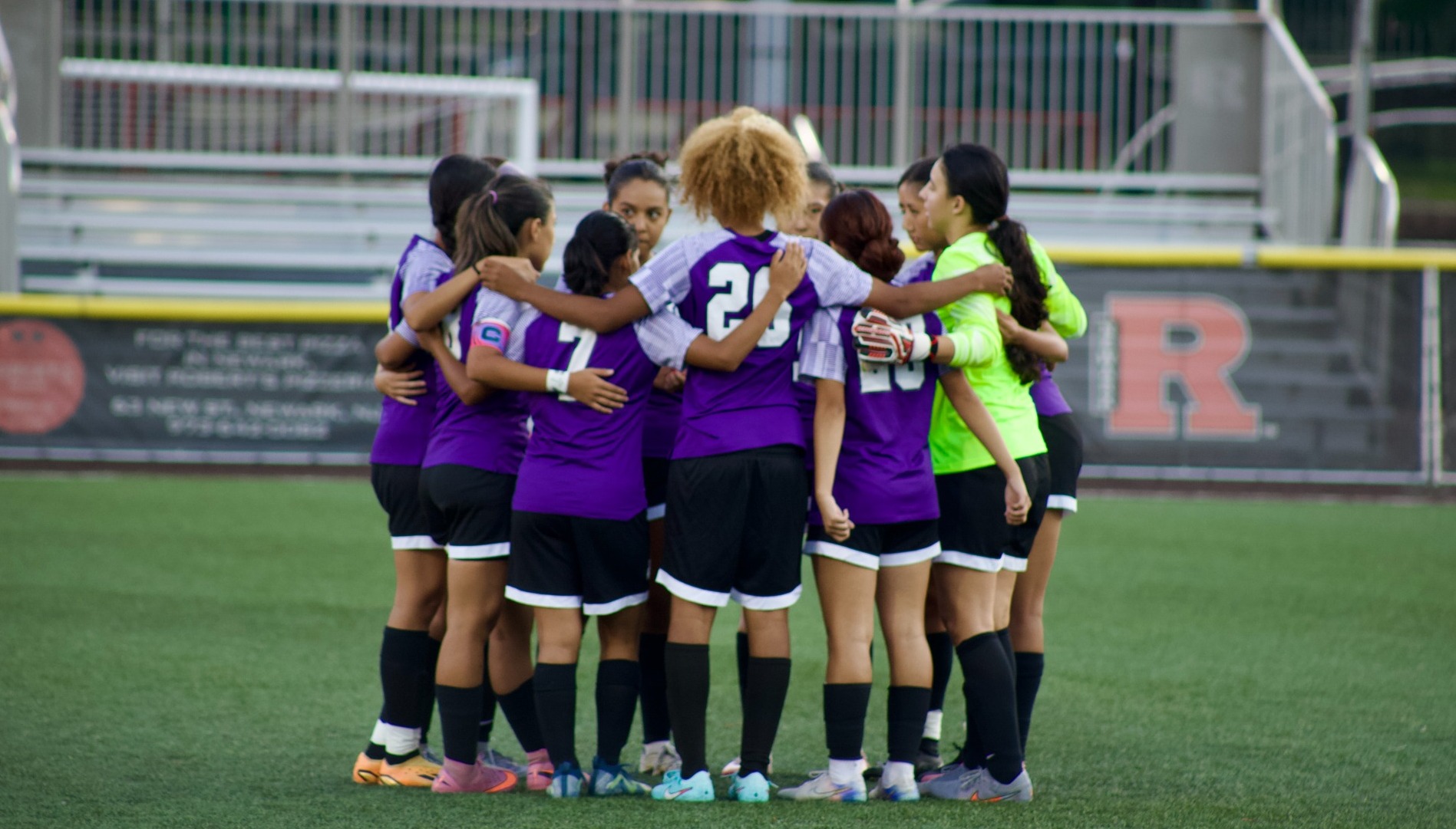 CCNY Women's Soccer Huddle Shot