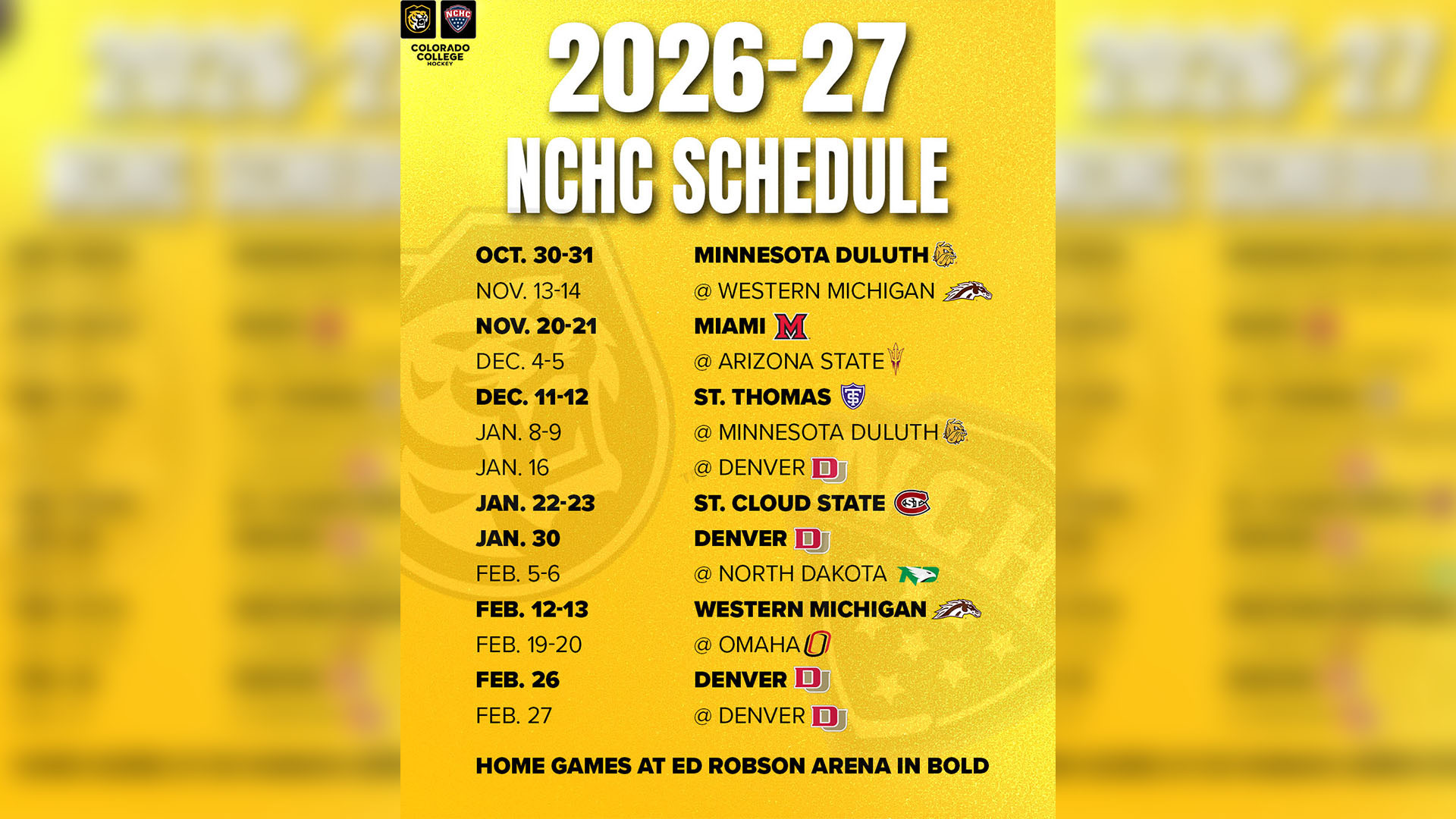 2026-27 NCHC Schedule