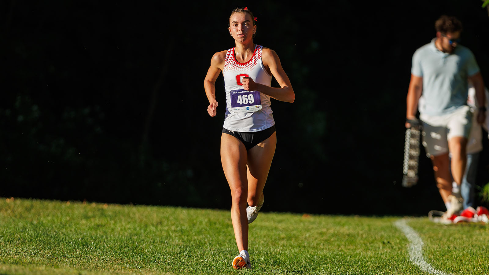 Addison Parrott running by herself
