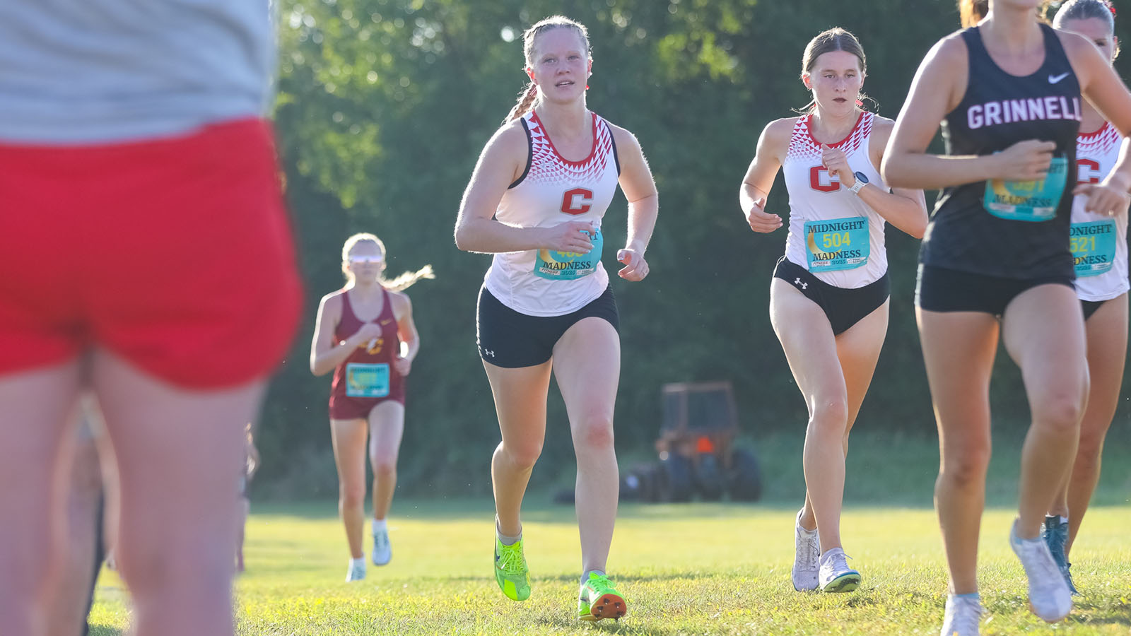 Leah Bontrager runs up a hill