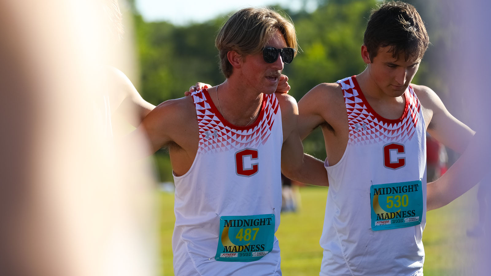 Jack Brown talks to team before race