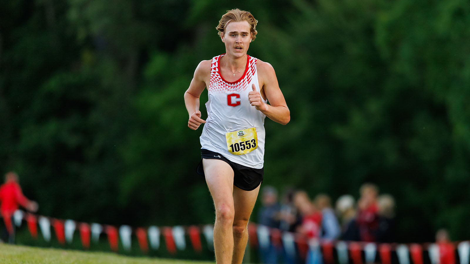 William Wadsley runs through the finishing chute